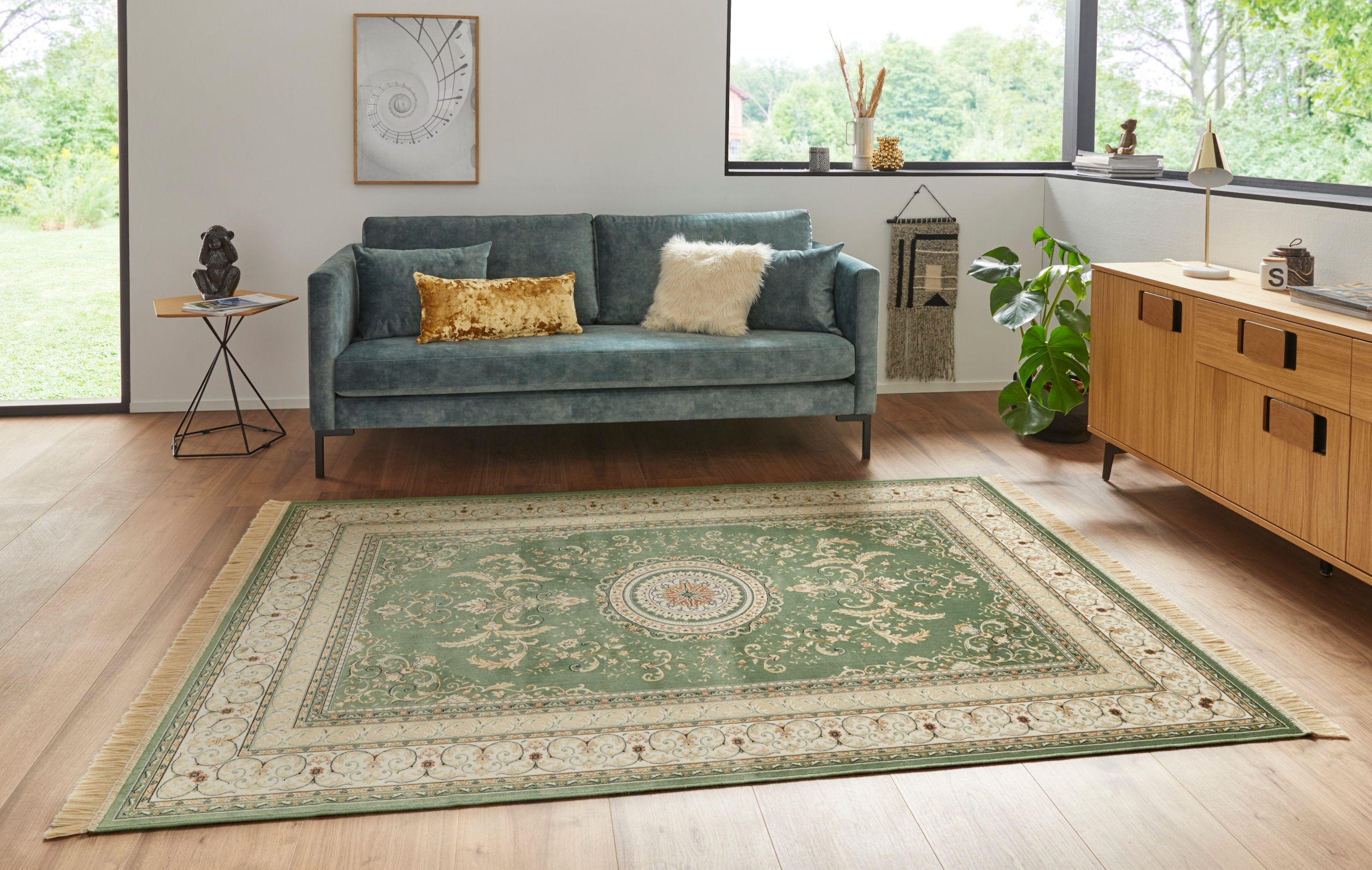 NOURISTAN Teppich »Antik Negar«, rechteckig, 5 mm Höhe, Orientalisch mit Fransen, Orient, Wohnzimmer, Schlafzimmer, Esszimmer