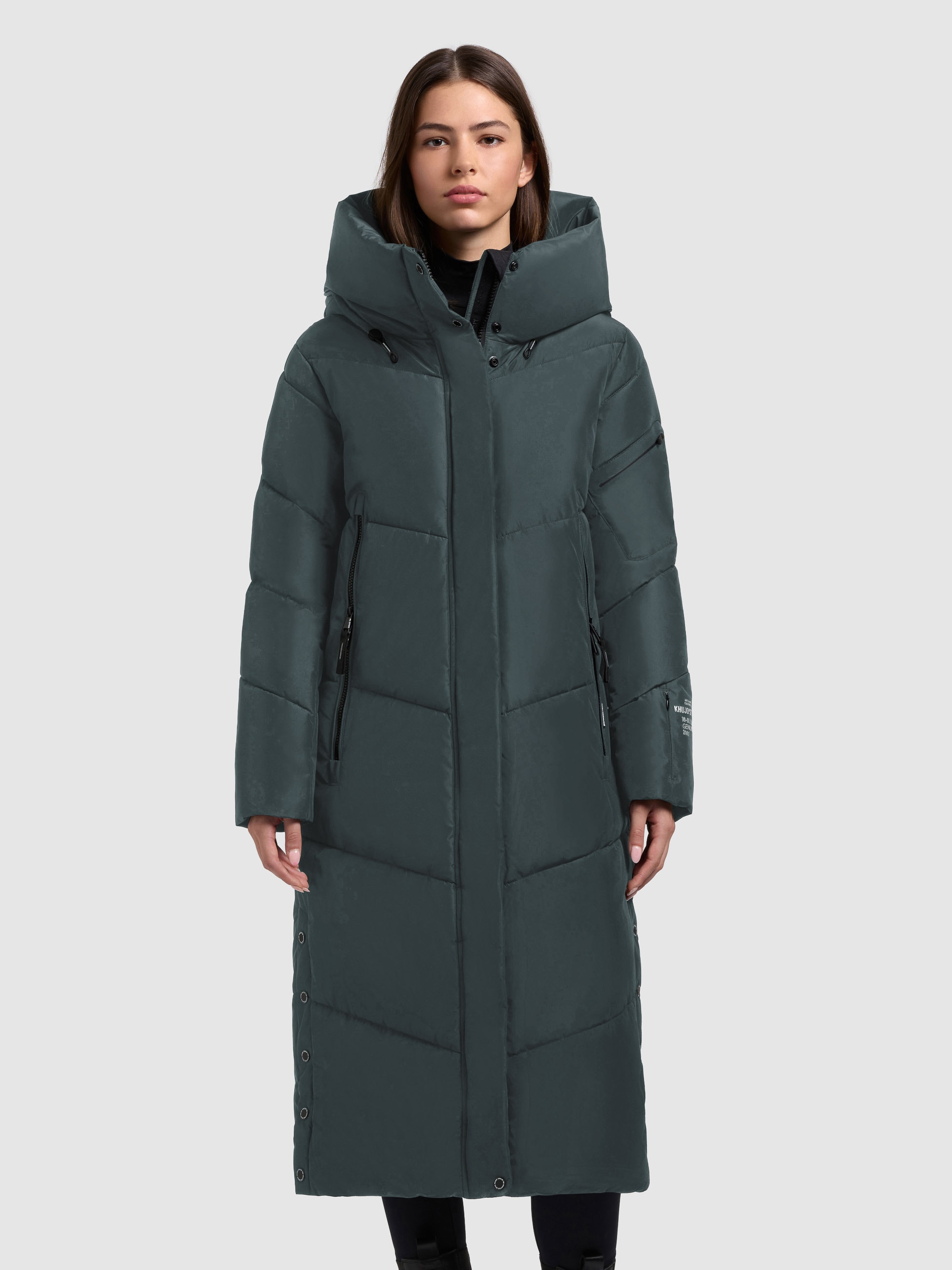 khujo Manteau matelassé »PULSET MATT« grosse Kapuze, Reissverschlusstaschen