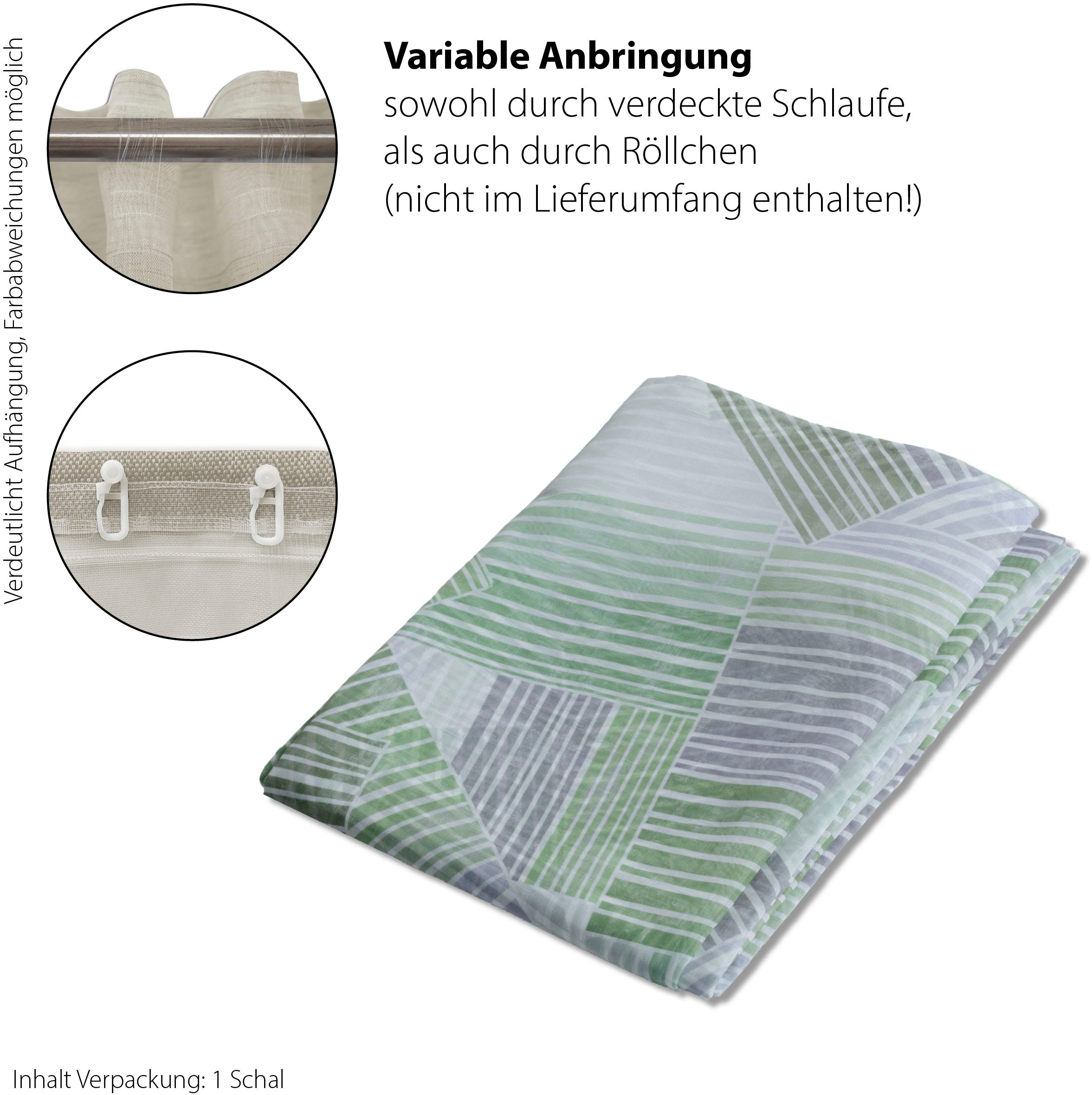HOMING Rideau »Vitas« Boucles cachées 1 cuis tlg. dégradé de couleurs, géométrique, salon, chambre