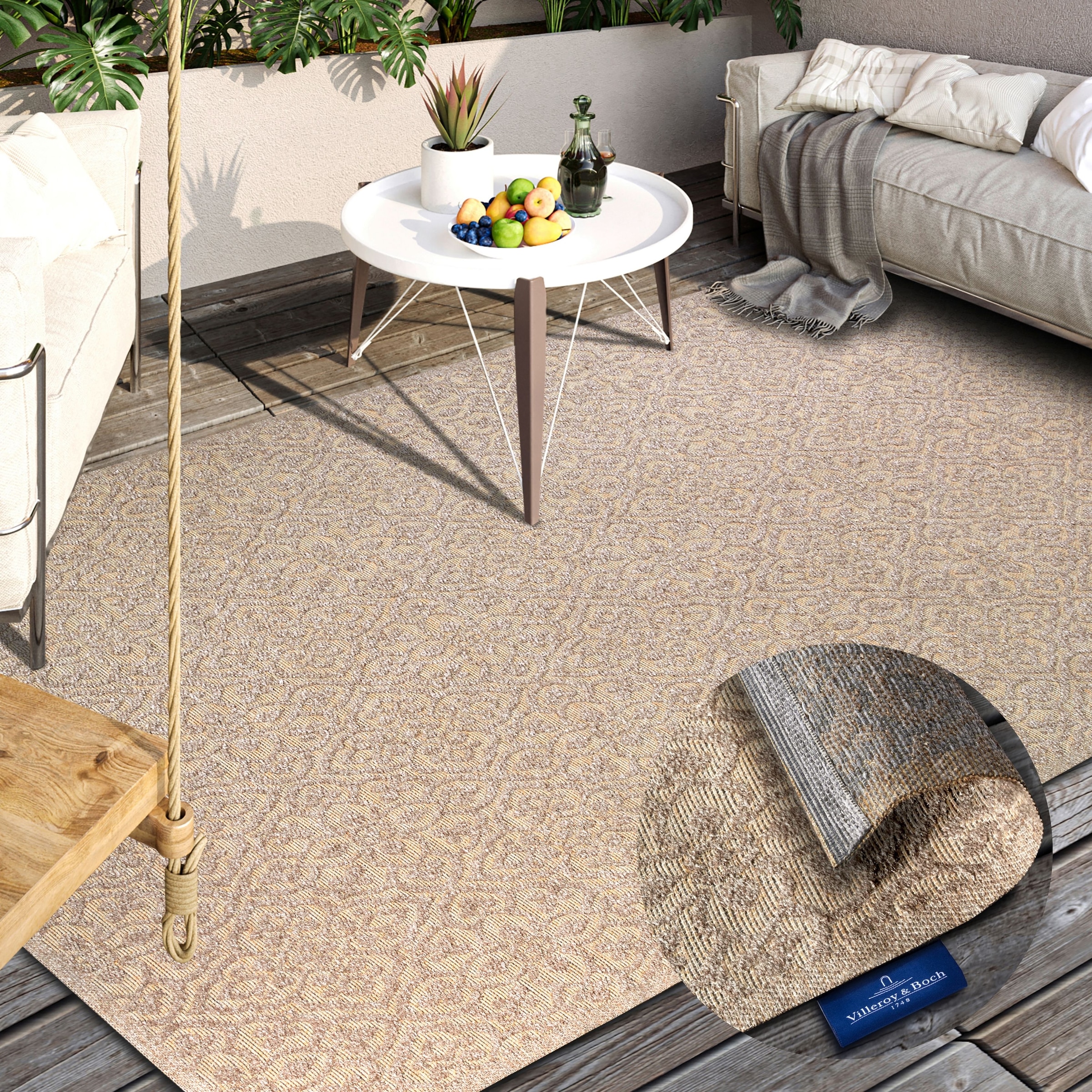 Image of Villeroy & Boch Outdoorteppich "Julie" rechteckig 4 mm Höhe In-& Outdoor, Flachgewebe, wetterfest, Terrasse, Balkon, modern, Trend