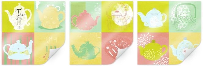 acheter St.), »3er Wandbild, Küche, confortablement Wandposter Set Tea (3 Poster Esszimmer Poster, Time«, Wall-Art Bild,