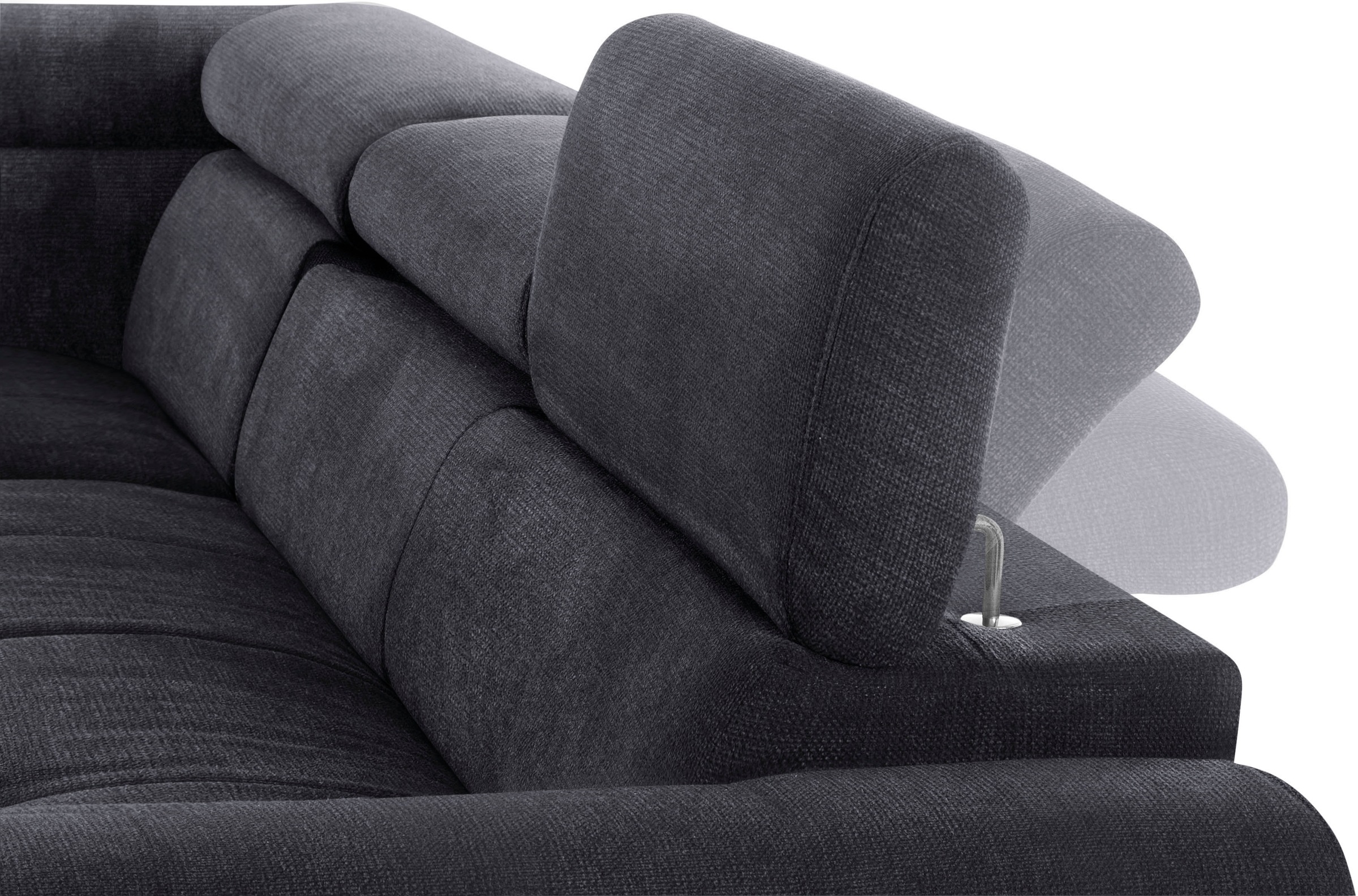 COTTA Ecksofa »Mia L-Form mit 3 Zierkissen«, wahlweise mit Bettfunktion, Bettkasten, Beleuchtung & Wireless-Charger