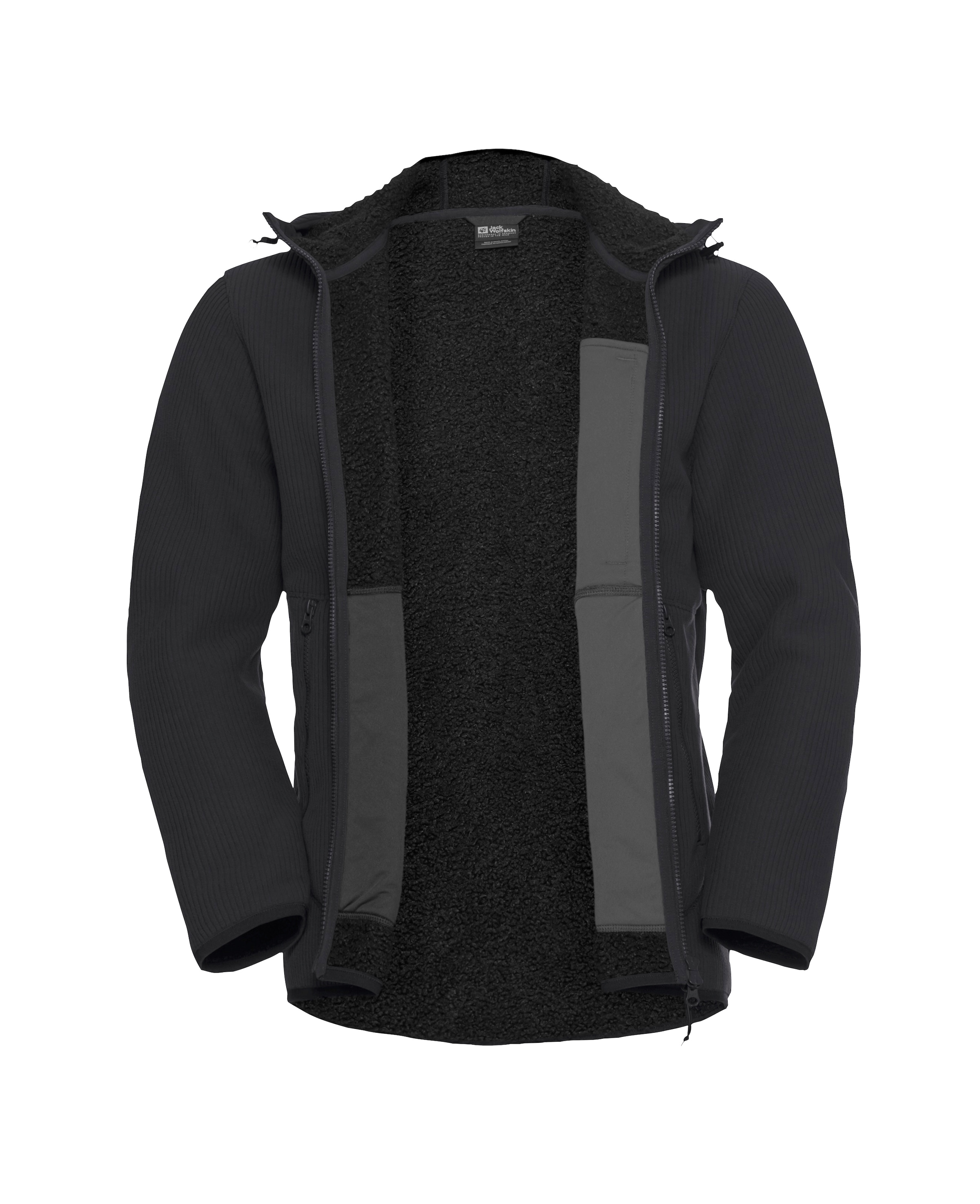 Jack Wolfskin Fleecejacke »LAKE RIDGE HOODED JKT M«, Winddicht, atmungsaktiv, Übergangsjacke
