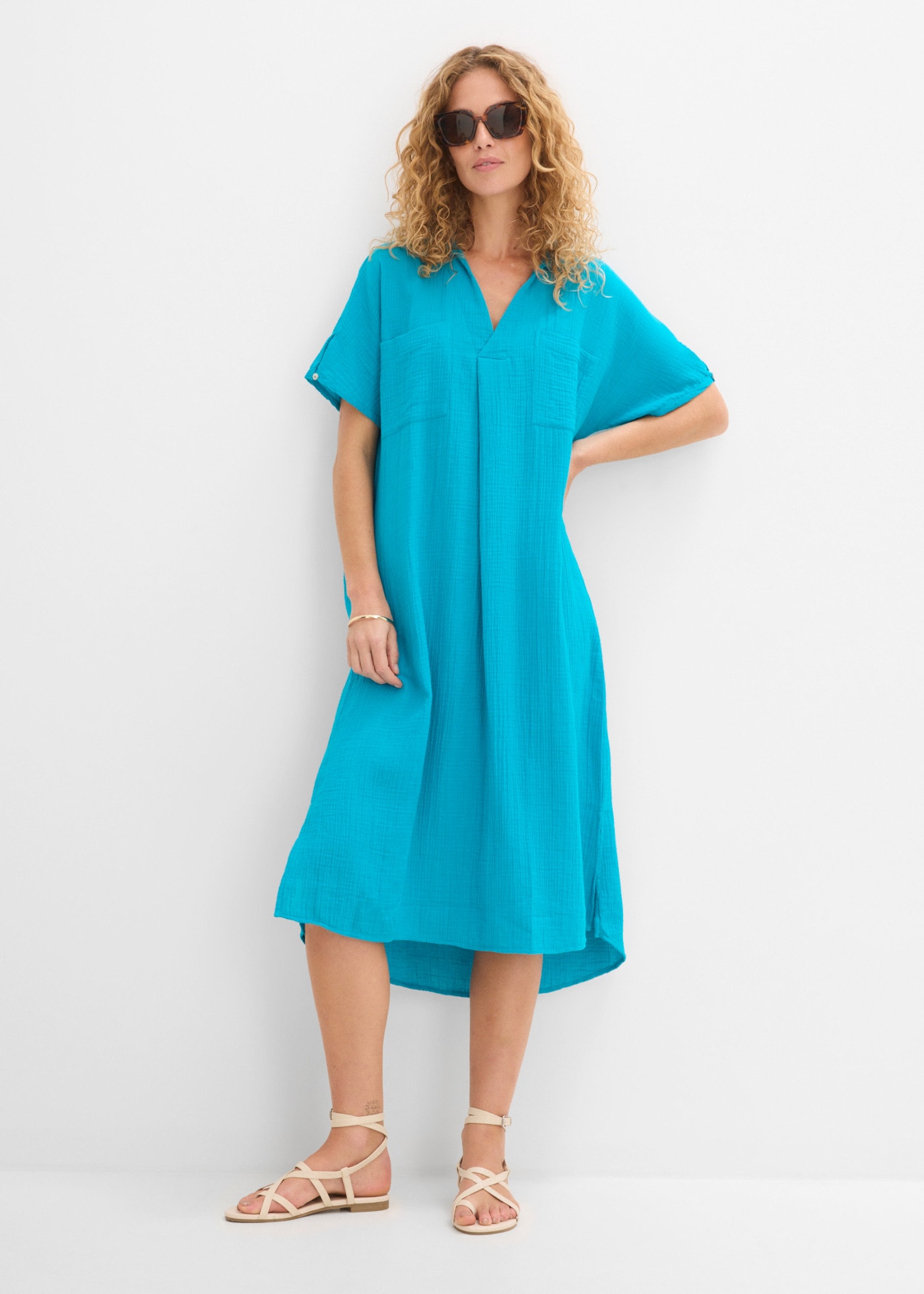 bonprix Oversize-Passform, Kaftan-Schnitt, Kimonoärmel, aus Baumwolle