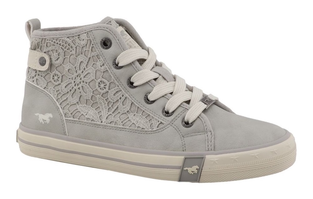 Image of Mustang Shoes Sneaker "Winona" Schnürboots, High Top-Sneaker mit Blüten-Stickerei