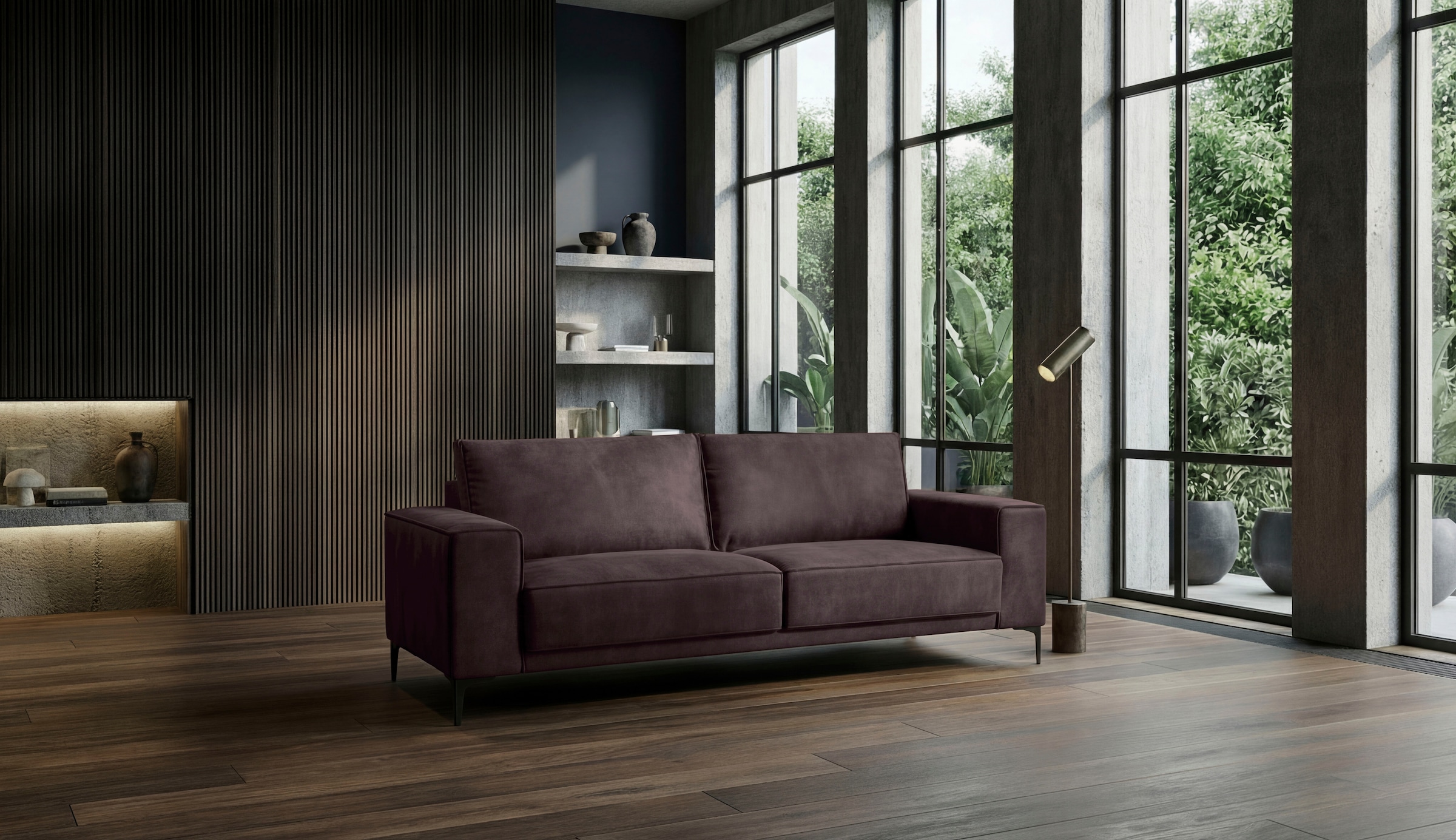 GOODproduct 3-Sitzer »OLAND Luxus-Microfaser, Sofa, B: 224 cm, Skandi-Design« Struktur, Flachgewebe, Luxus-Microfaser, Boucle