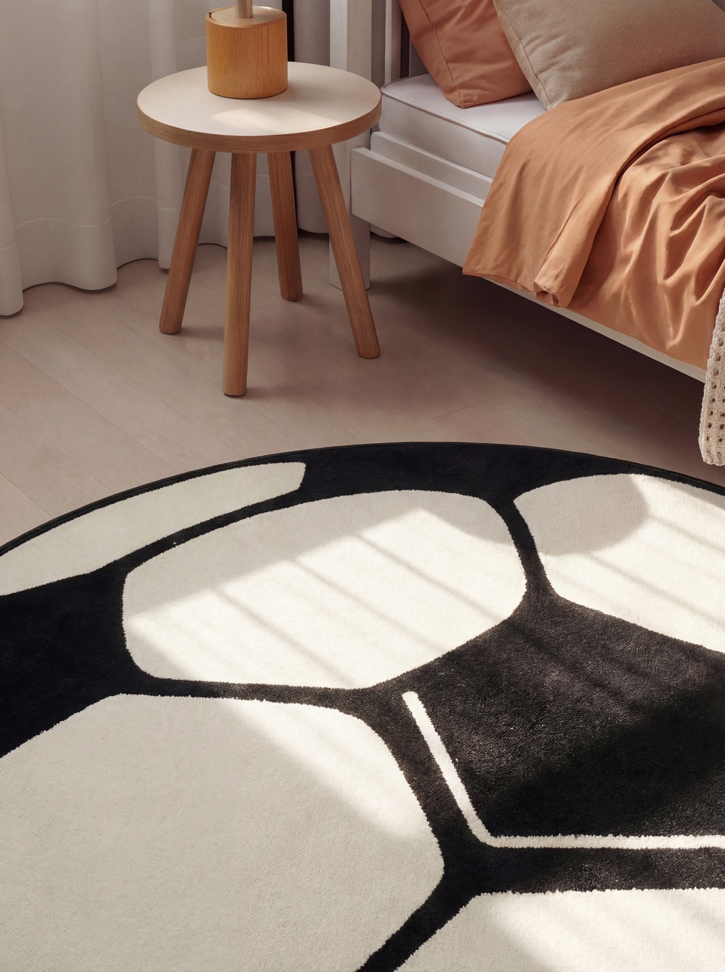 HANSE Home Tapis pour enfants »Fussball« Rond 10 mm Höhe Kinder-Teppich, Rutschfest, Kurzflor, Fussball, Kinderzimmer, Spiel