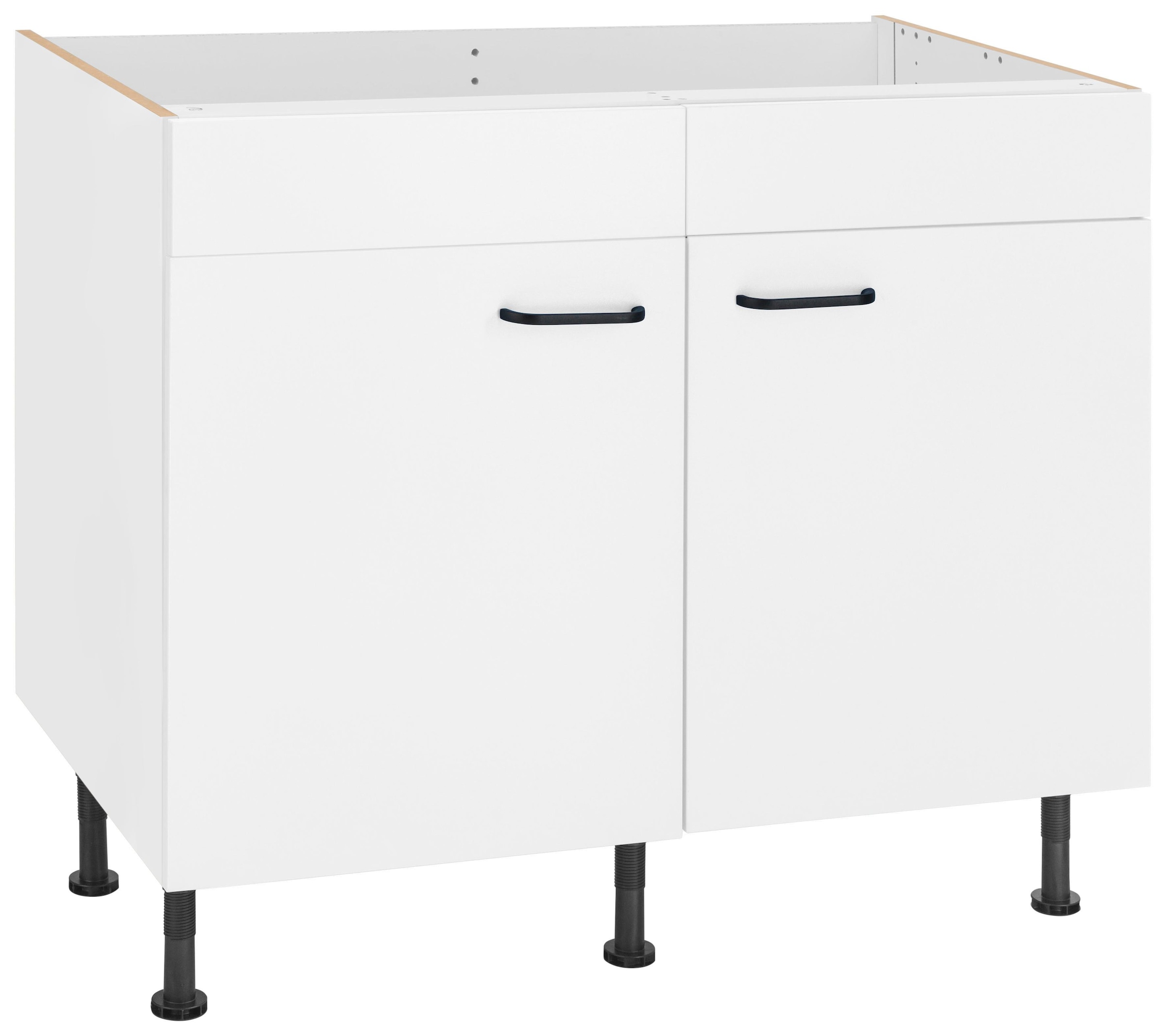 ♕ OPTIFIT Spülenschrank »Elga«, mit Füssen, cm auf höhenverstellbaren versandkostenfrei 100 Soft-Close-Funktion, Breite