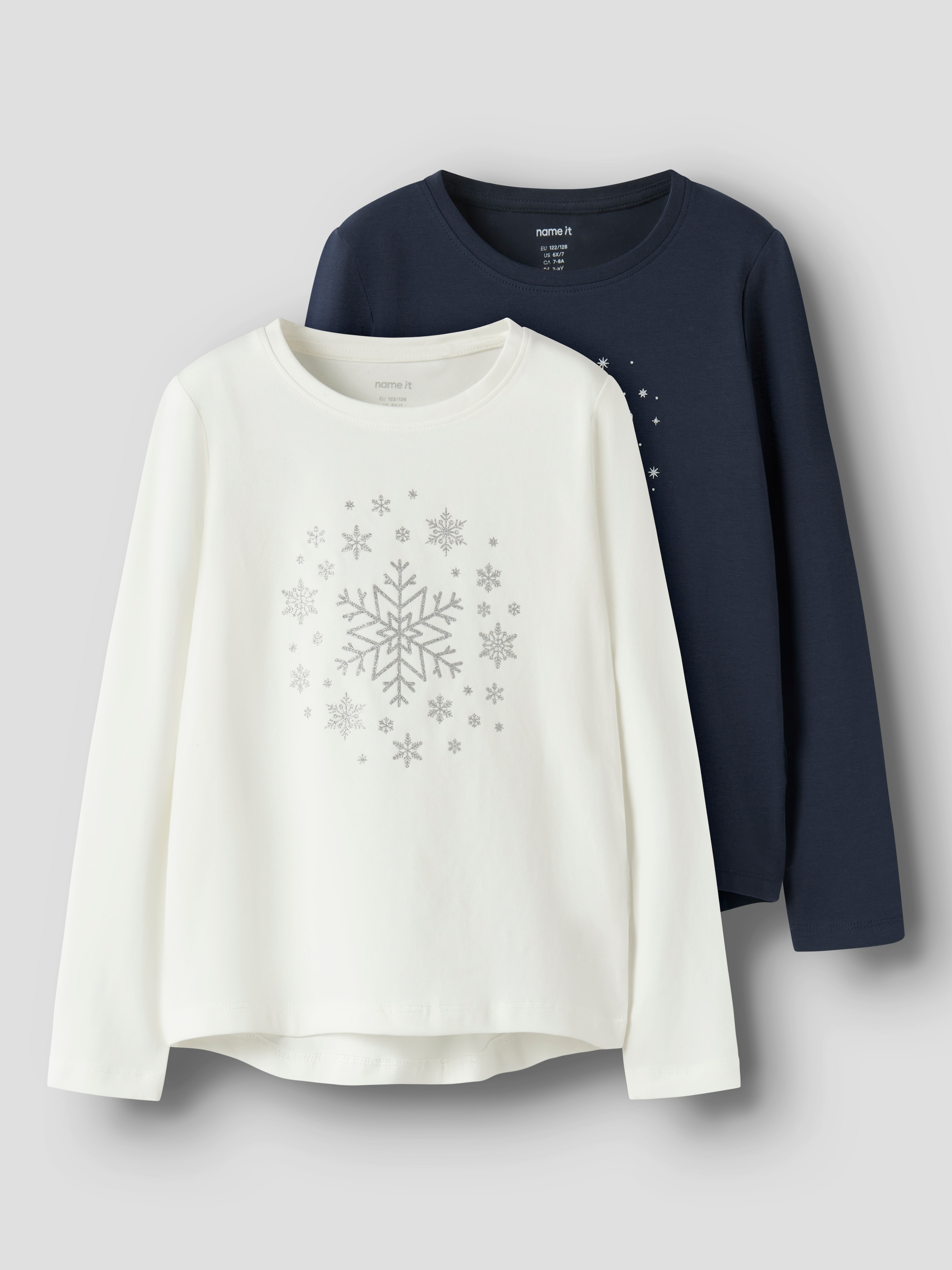 Image of Name It T-Shirt "NKFVIPARTY 2P LS TOP" Packung, 2 Stk. Baumwollmischung, regular fit