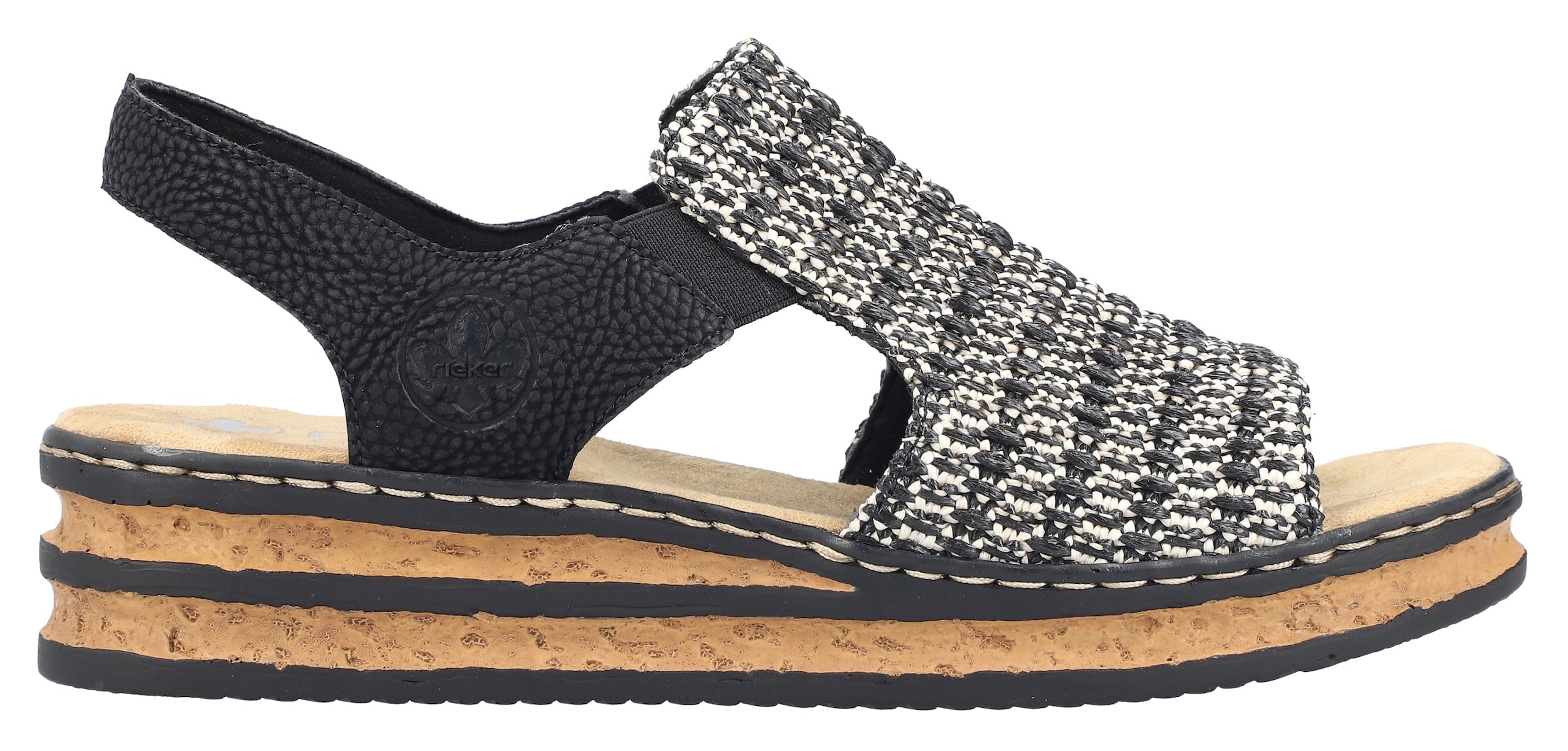 Rieker Sandales compensées  Sommerschuh, Strandschuh, Sandale in Flechtoptik