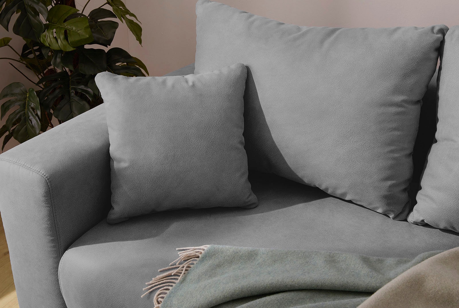 Jockenhöfer Gruppe Canapé d'angle »Spotlight XL L-Form, B: 261 cm« avec fonction couchage, coffre sous le lit, lumière et 2 coussins décoratifs
