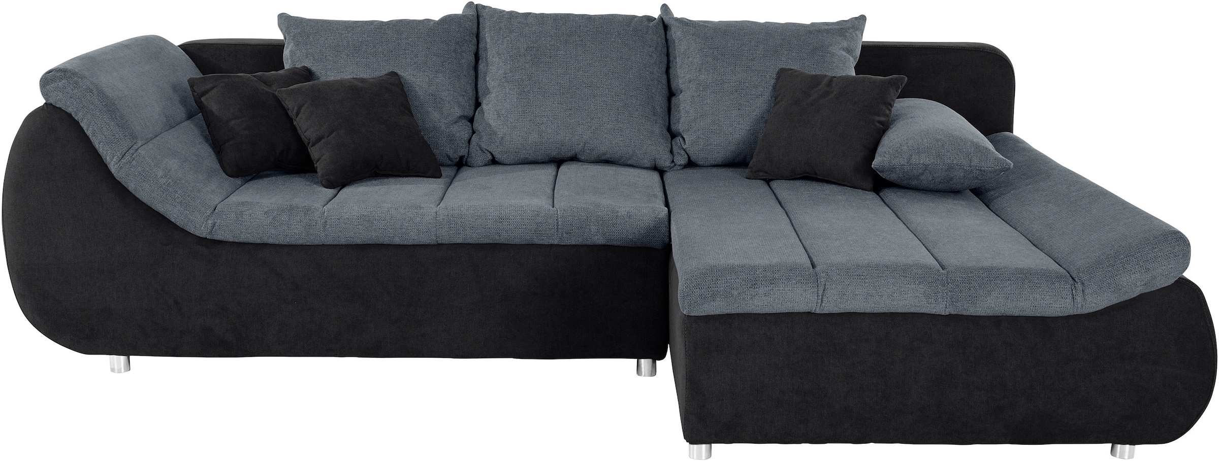 INOSIGN Ecksofa »Imola, elegant und modern, aktuelle Steppung im Sitz, bequem, L-Form«, frei im Raum stellbar, wahlweise mit Bettfunktion und Bettkasten