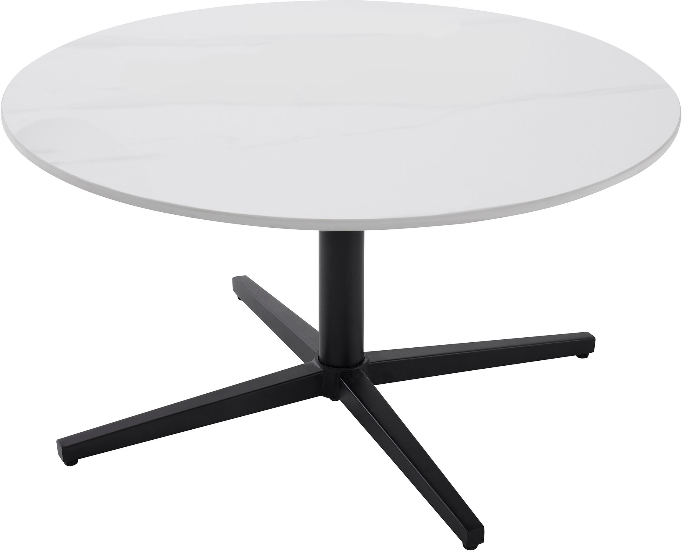 Image of byLIVING Couchtisch "Cup" 1 Stk. tlg. modernes, rundes Design in Keramikoptik mit Kreuzgestell, 70cm
