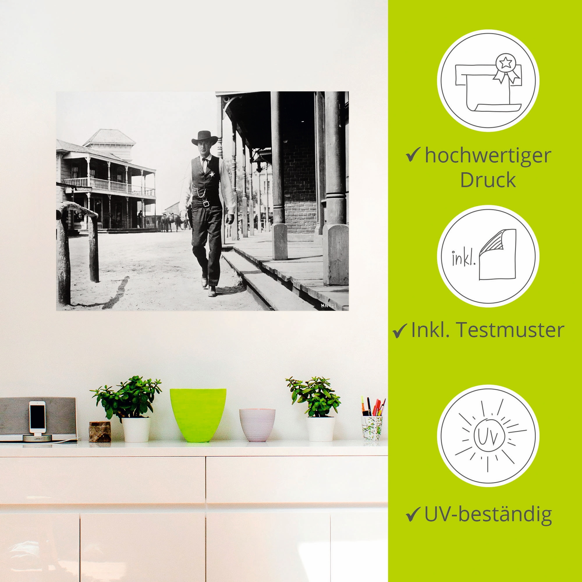 Artland Wandbild »Zwölf Uhr Mittags 1952 II«, Film, (1 St.), als Leinwandbild, Poster, Wandaufkleber in verschied. Grössen