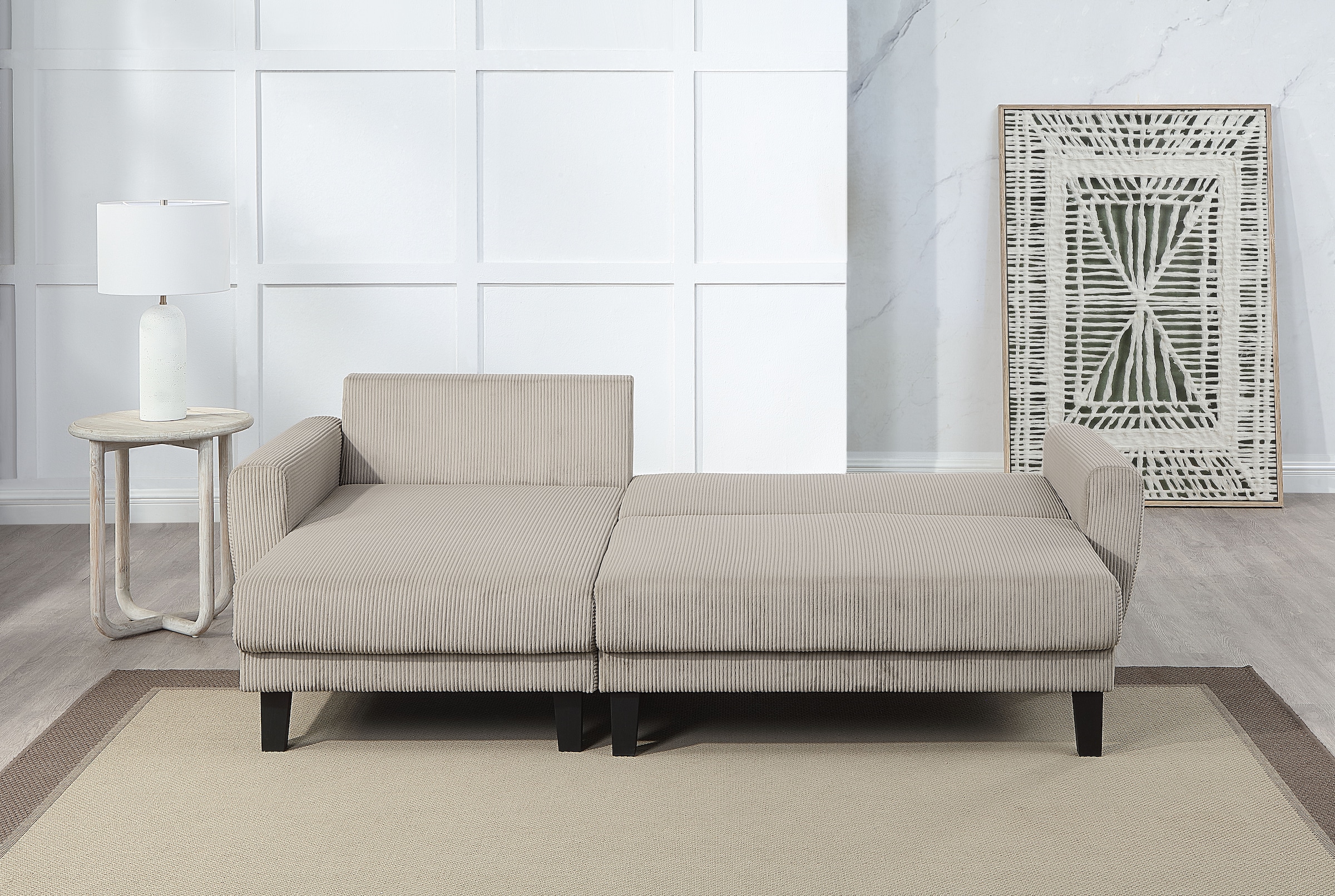 ATLANTIC home collection Ecksofa »Leonid L-Form«, mit Schlaffunktion und Bettkasten