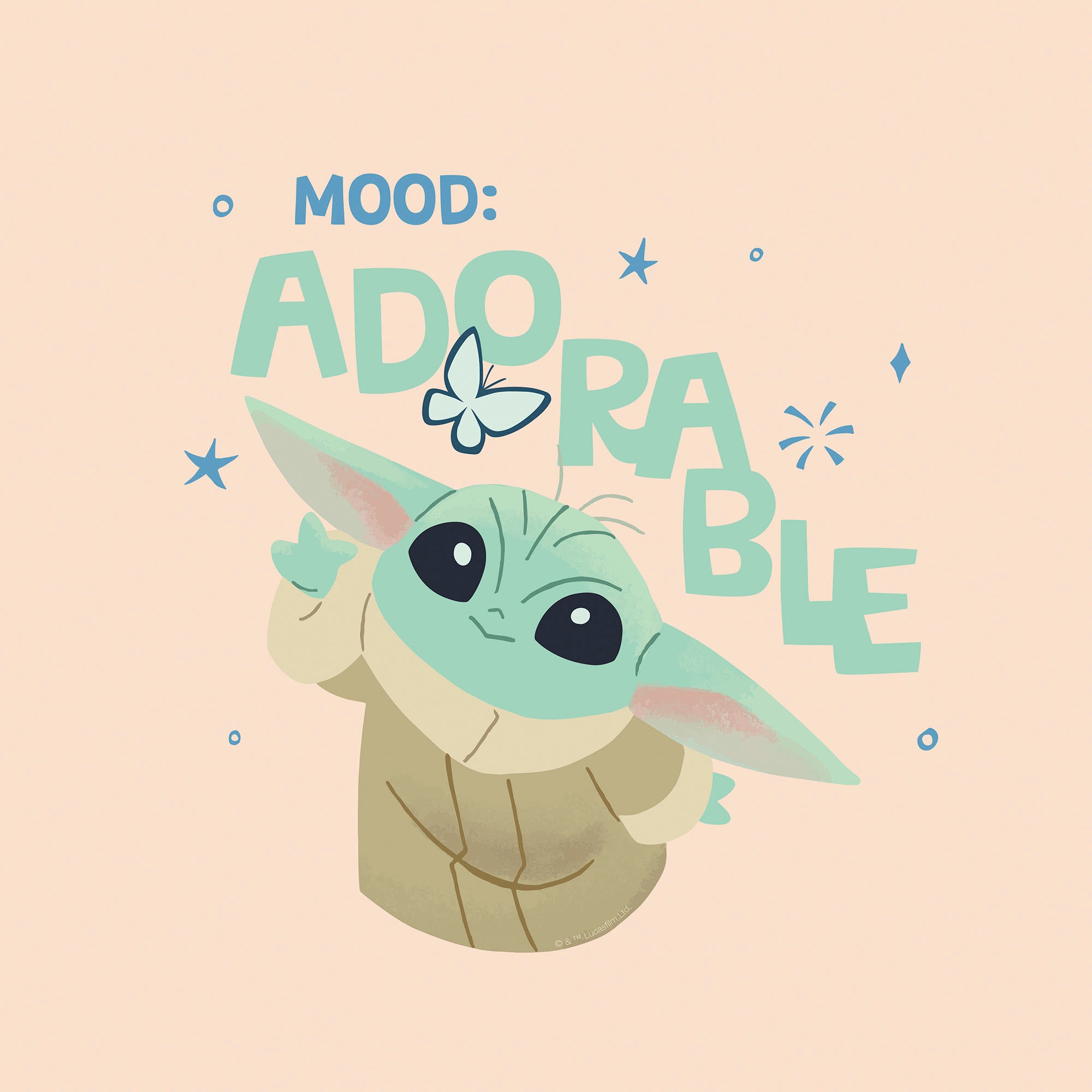 Komar Leinwandbild »The Mandalorian Little Grogu Adorable - Grösse 30 x 30 cm«, Disney, (1 St., 30 x 30 cm (Breite x Höhe), Keilrahmenbild mit Echtholzrahmen, Kinderzimmer