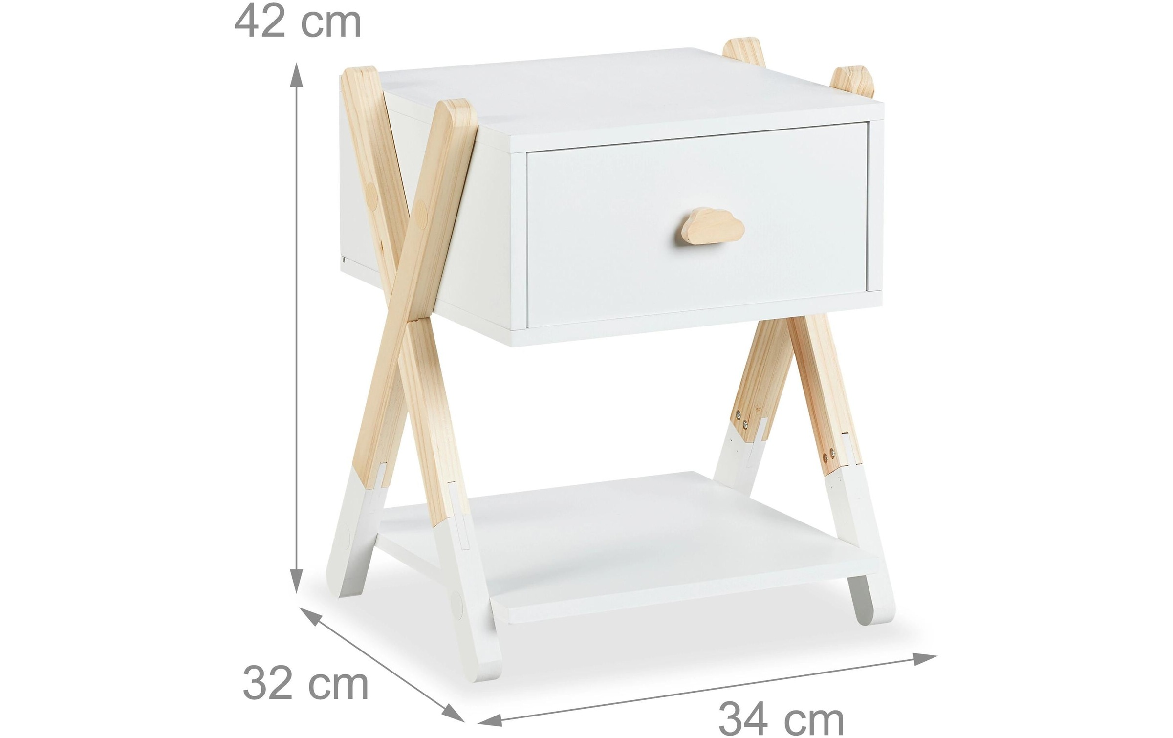 relaxdays Nachttisch »für Kinder mit Schublade 34 x 42 cm«