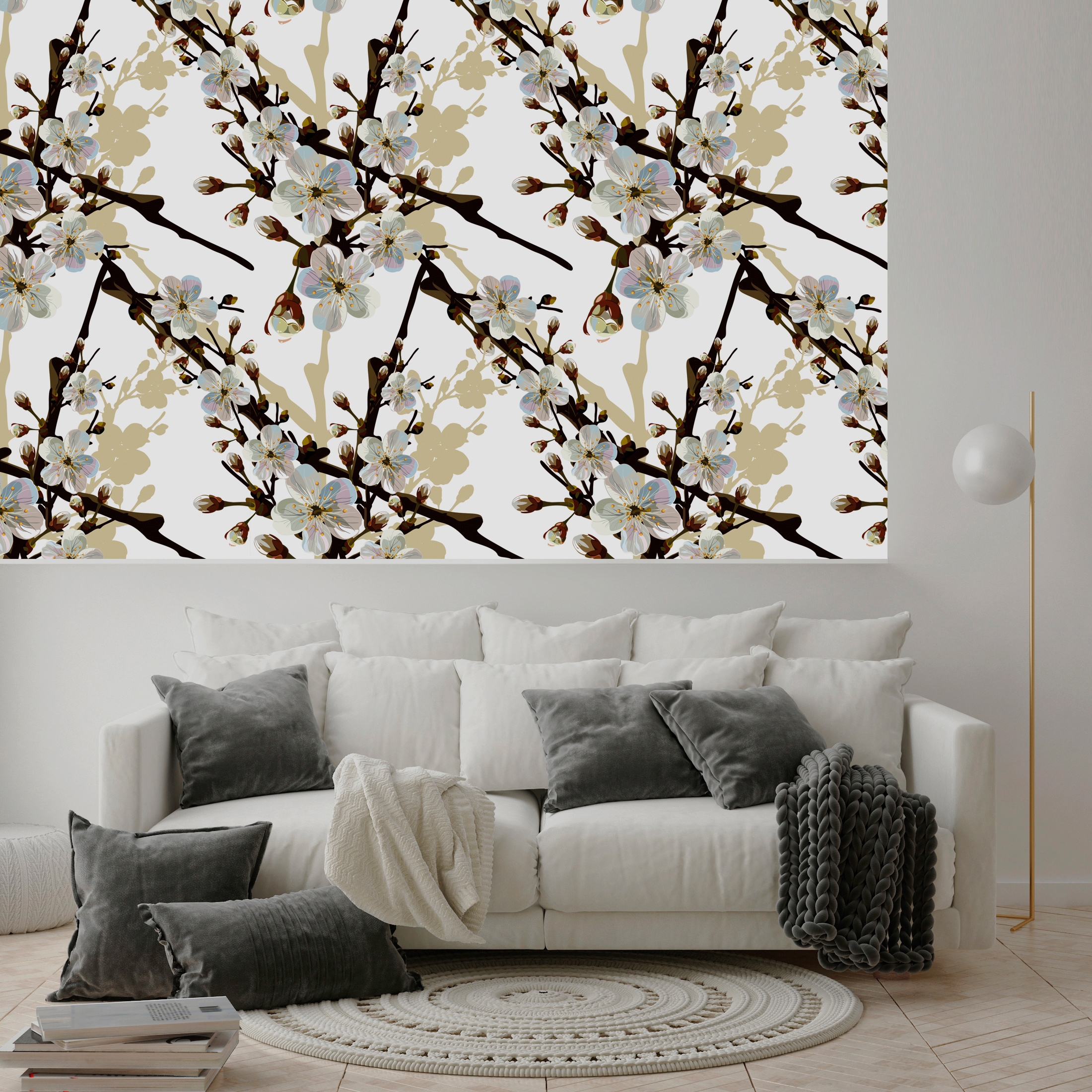 queence Vinyltapete »Amber« Motiv | bedruckt | botanisch | geblümt | gemustert | natürlich glatt 90x250cm, selbstklebend, kinderleichte Anbringung, , Sticker