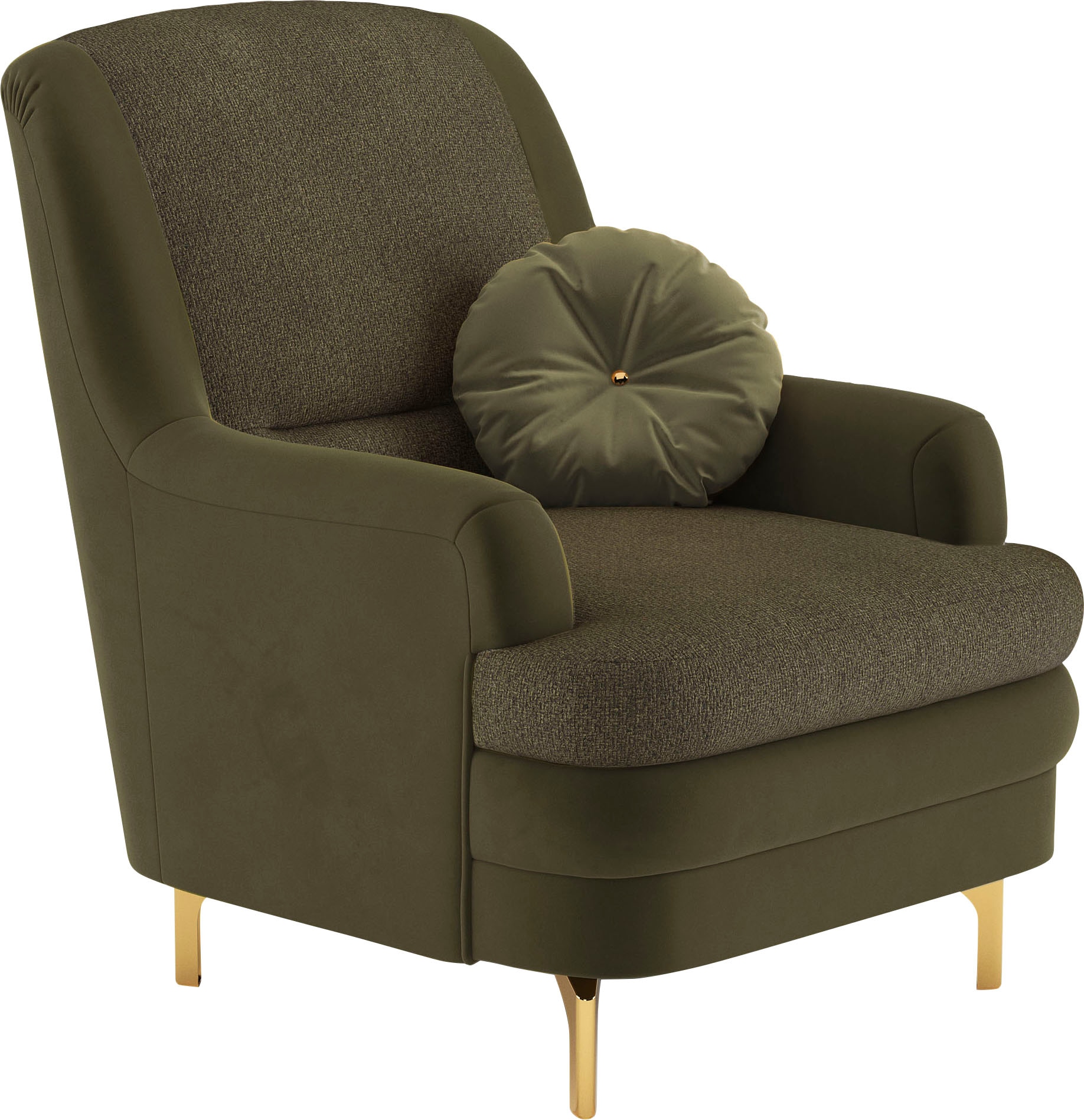 sit&more Sessel »Orient«, inkl. 1 Zierkissen mit Strass-Stein, goldfarbenfabene Metallfüsse