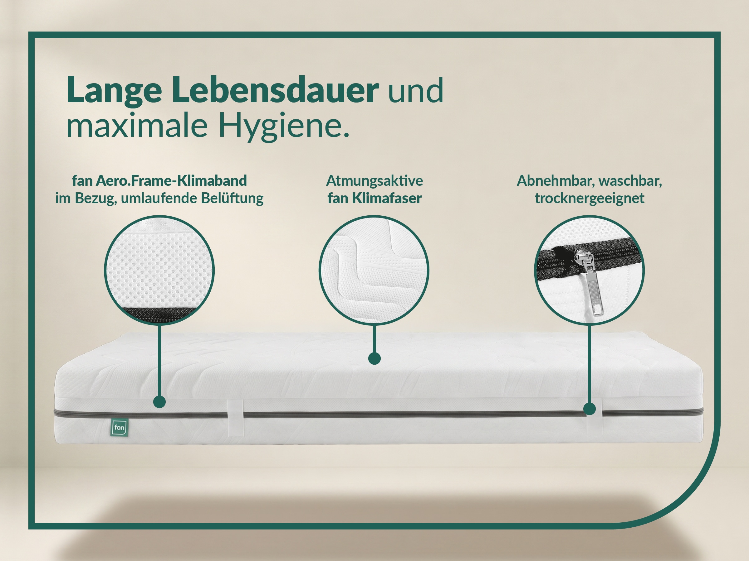 fan »fan Flex Side Clima T, Matratze 90x200 cm, 140x200 cm & mehr, in H2/H3« 24 cm hoch 1.034 Federn 1 cuis tlg. Matelas réversible avec système Aero, 1034 ressorts (pour 100x200 cm)