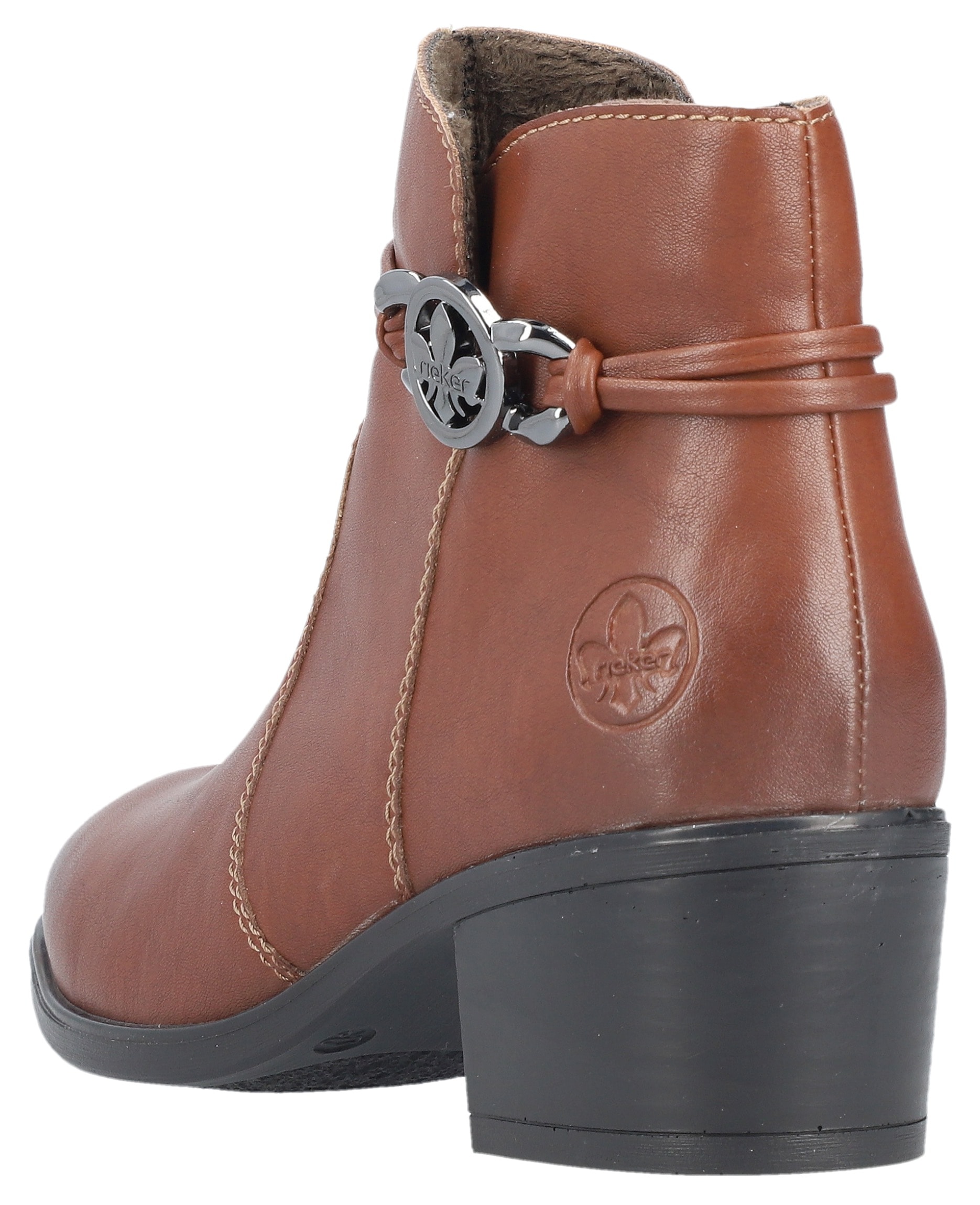 Rieker Stiefelette, Ankleboots, Klassik-Stiefelette, Blockabsatz, Innenreissverschluss