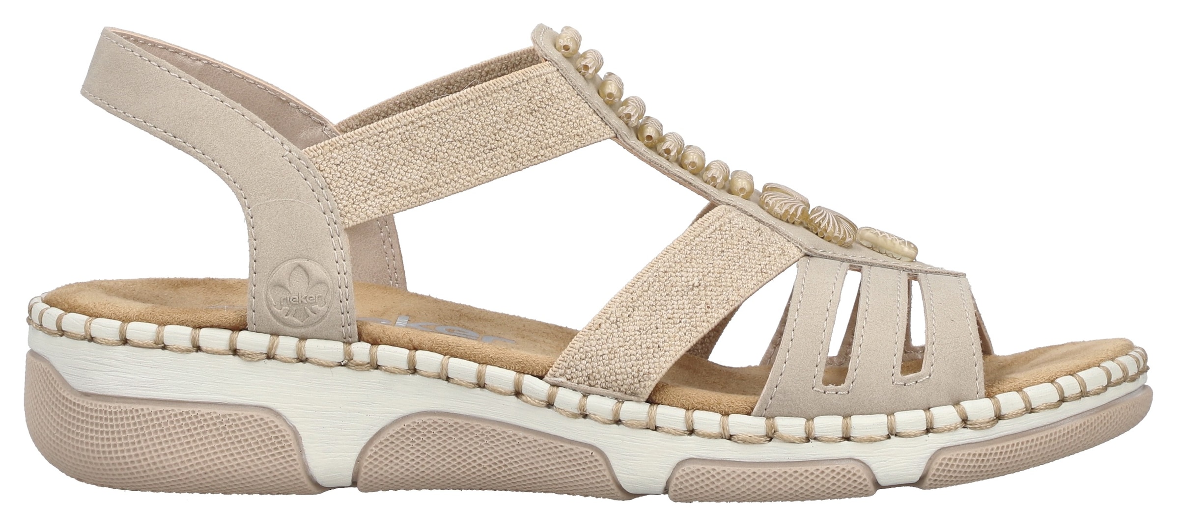 Rieker Sandale  Chaussure d'été, chaussure de vacances, chaussure à enfiler avec élastiques latéraux