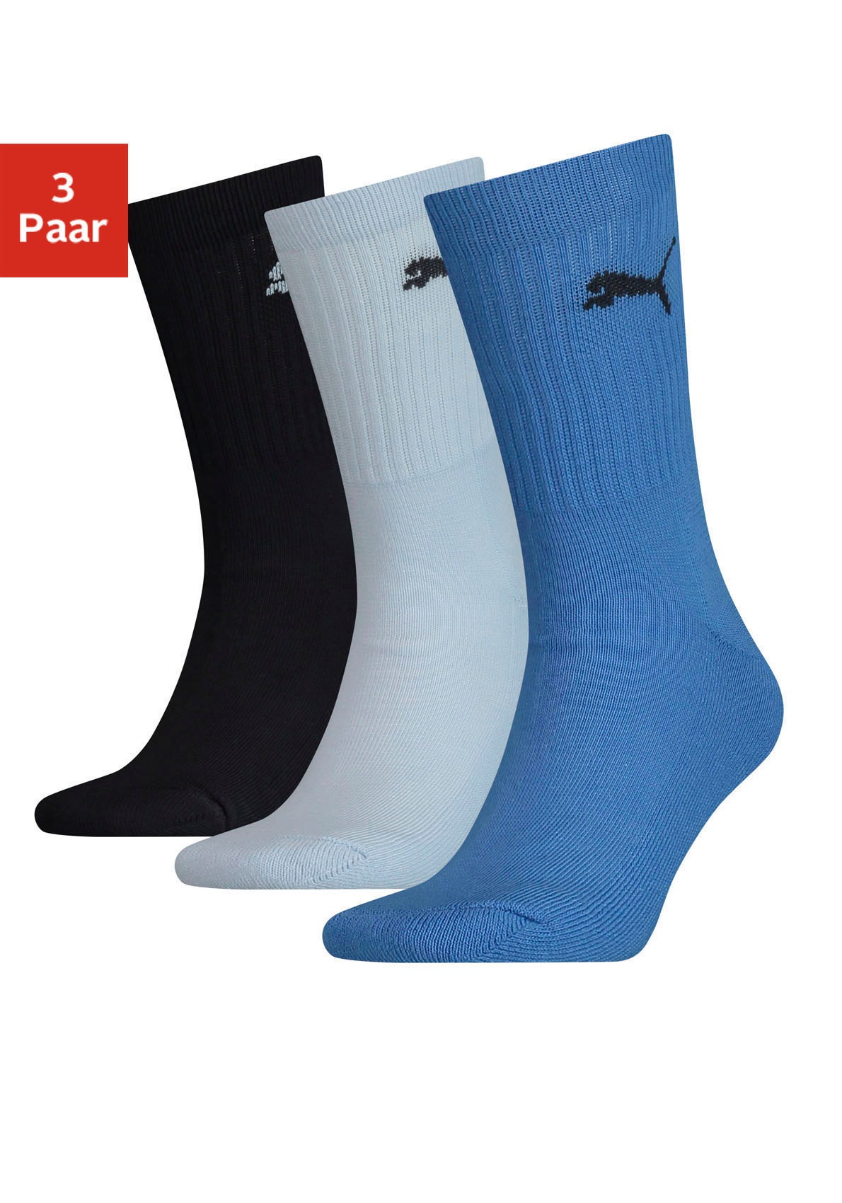 Image of PUMA Sportsocken, (3 Paar), Junior mit klassischer Rippe bei Ackermann Versand Schweiz
