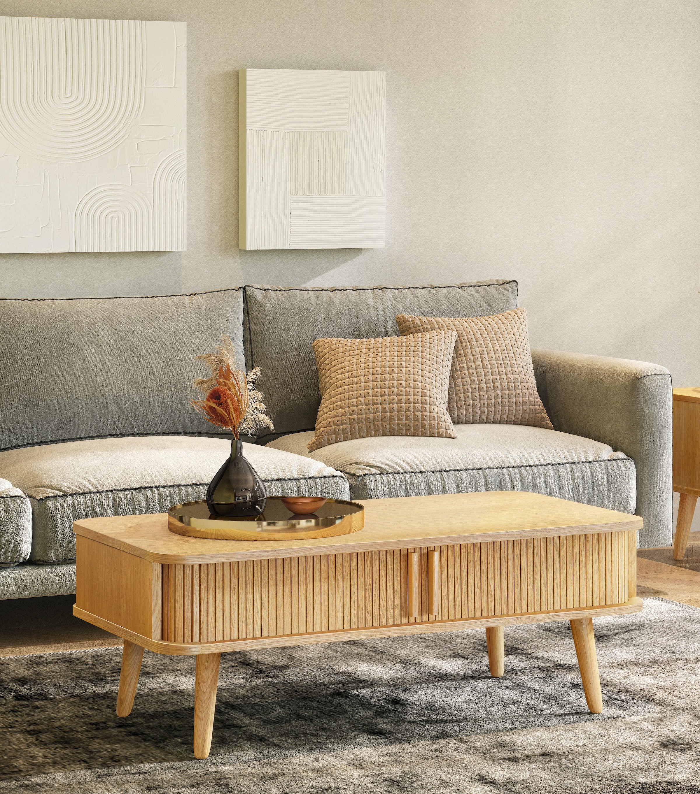 Image of Woodman Couchtisch "Rove" besonderes Design, teilmassiv, Breite 107 cm, FSC-zertifiziert