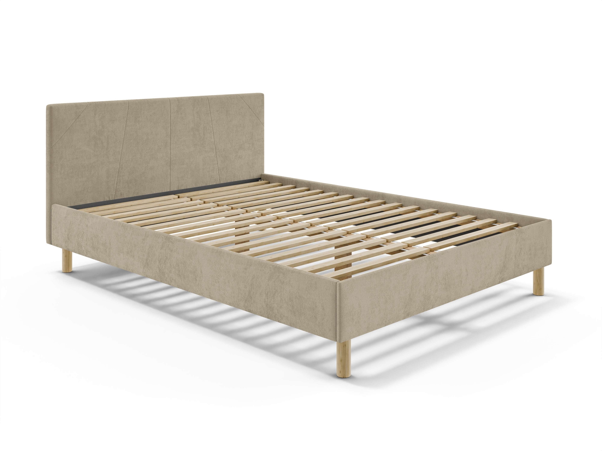 andas Polsterbett »Albybyn, Bettgestell mit Kopfteil und Lattenrost, in 2 Breiten« ohne Bettkasten und Matratze, in 2 Breiten- 140 und 160 cm