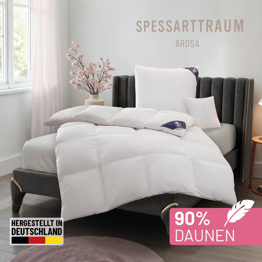 Image of SPESSARTTRAUM Daunenbettdecke "Arosa Bettdecke min 135x200 cm & weitere Grössen" extrawarm Füllung 90% Daunen & 10% Federn 1 Stk. tlg. Bettdecke Winter, Sommer, Made in Germany
