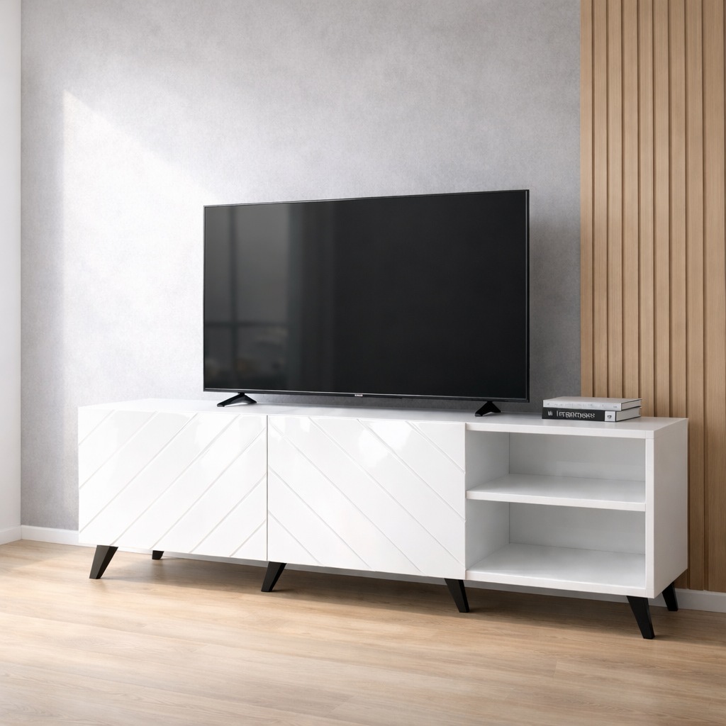 Image of GOODproduct Lowboard "HOLLY 1.5, TV-Board, TV-Kommode, TV-Schrank, TV-Unterschrank, TV-Möbel" Modernes lackiertes Hochglanz TV-Board, grifflos, Breite 150 cm