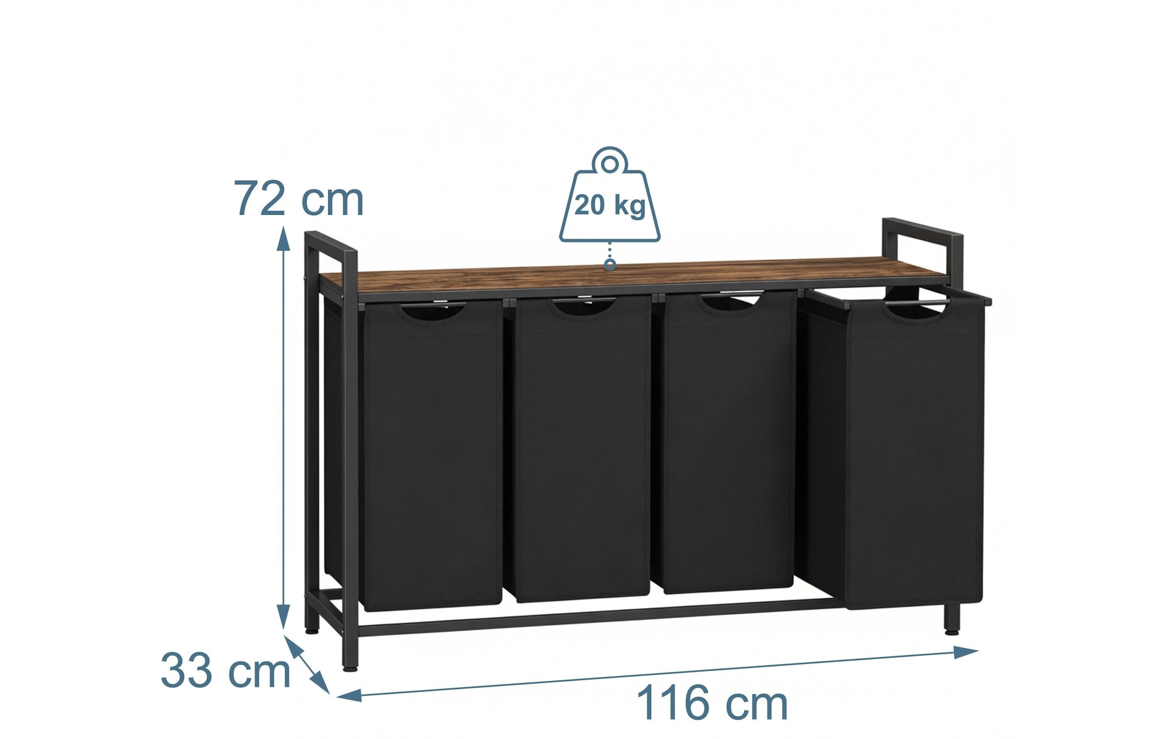 relaxdays Panier à linge »72 x 116 x 33 cm«