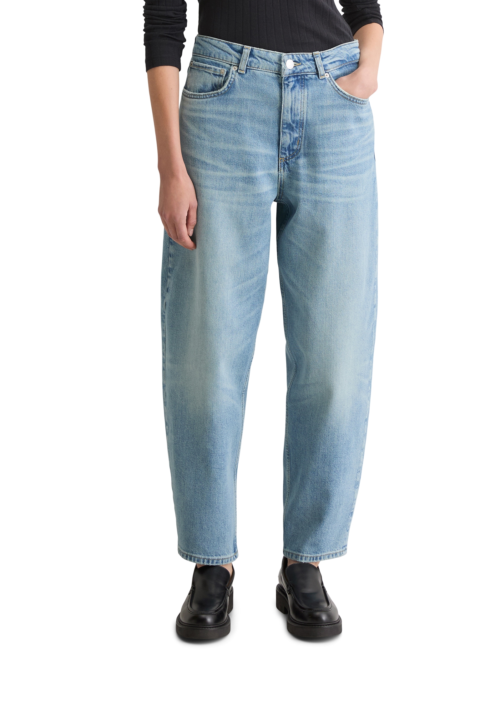 Image of Marc OPolo 5-Pocket-Jeans barrel cropped, hohe Leibhöhe