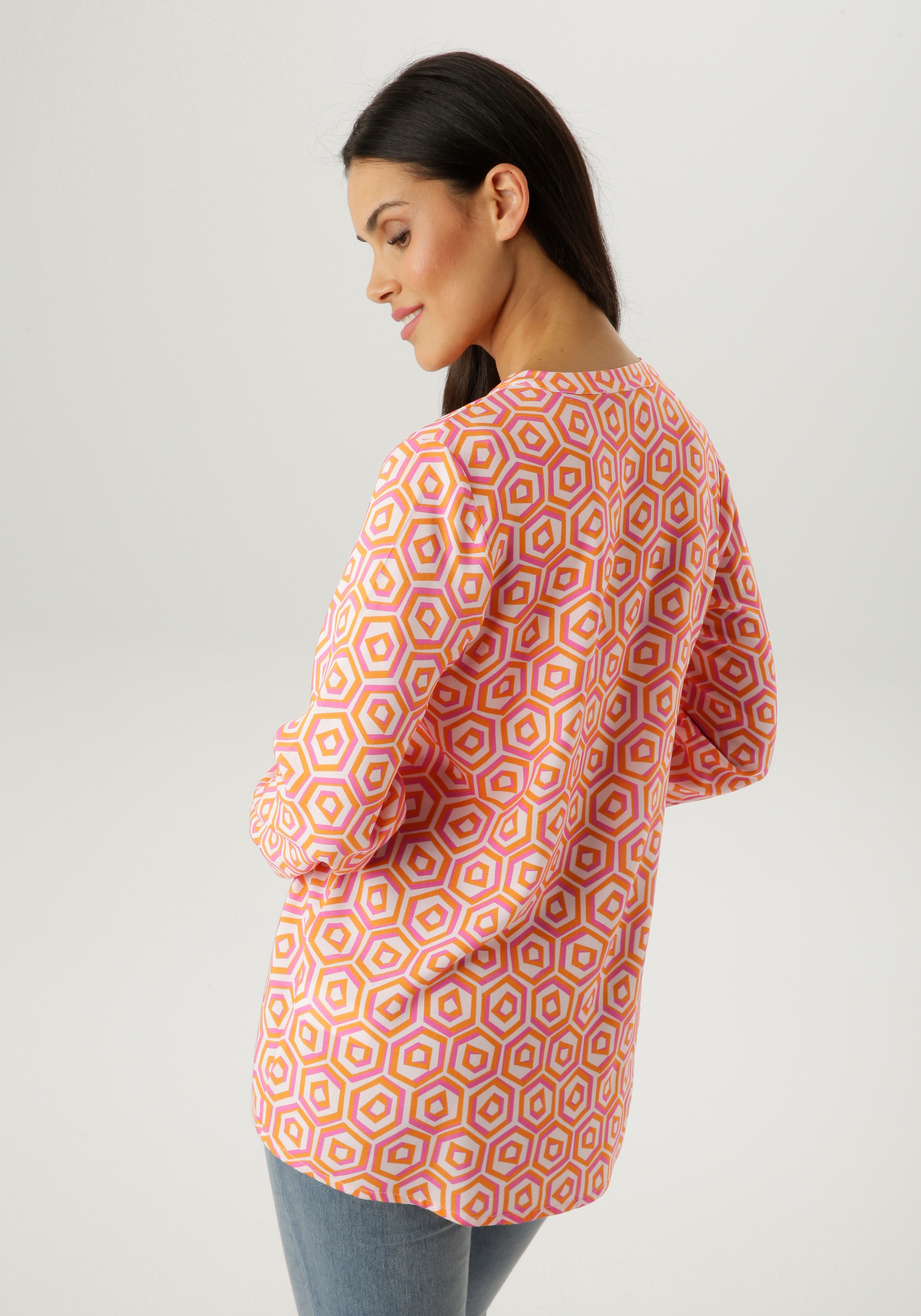Aniston SELECTED Schlupfbluse mit angesagter geometrischer Wabenmusterung -NEUE KOLLEKTION