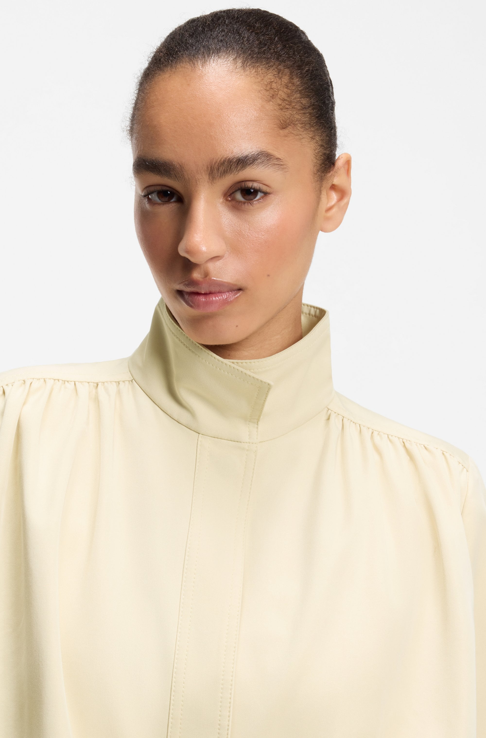 BOSS ORANGE Veste blazer »Jolea Premium Damenmode« avec ourlet bouffant, coupe décontractée