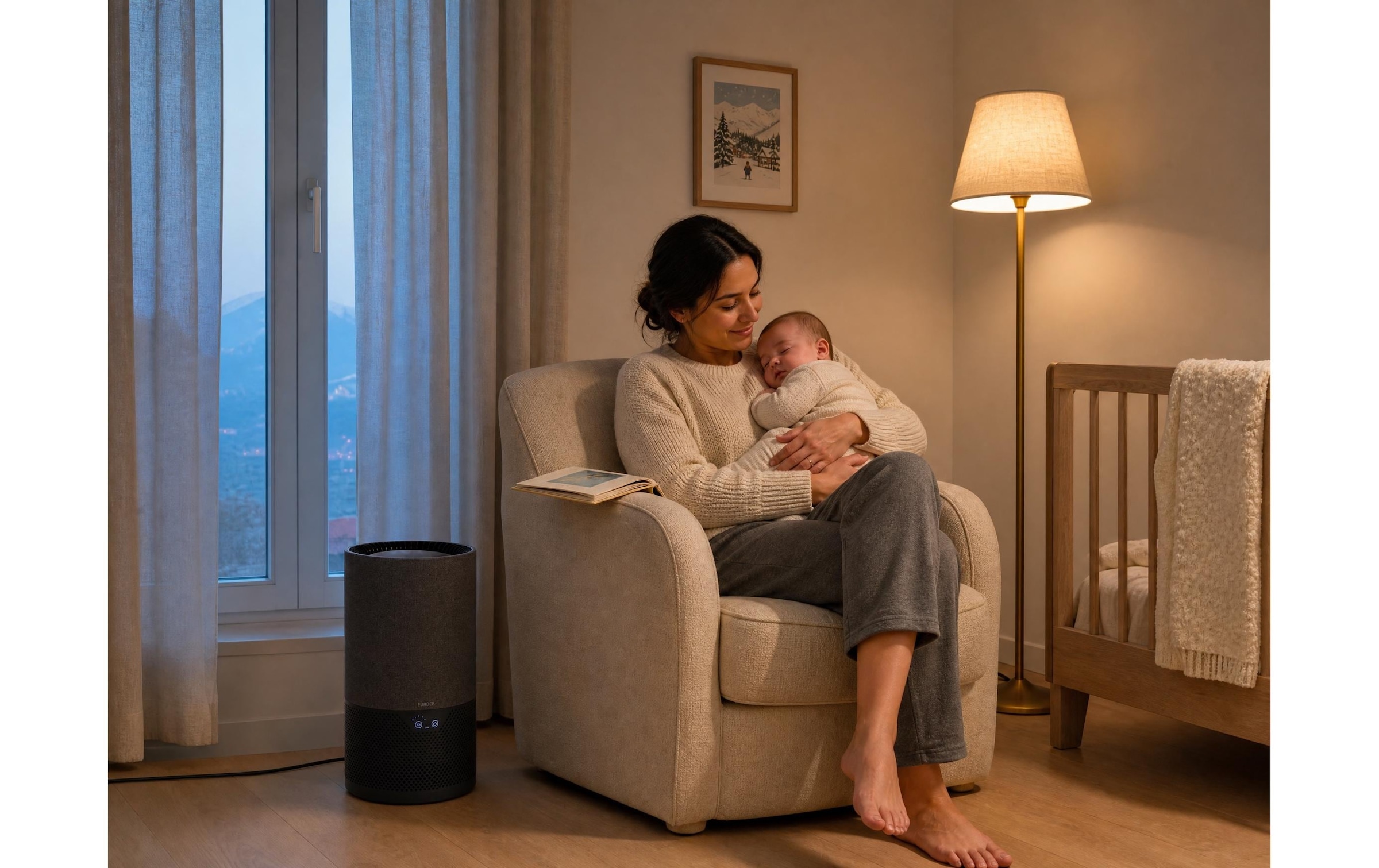 FURBER Humidificateur d'air »Ariviva« 5 l Wassertank Humidité agréable pour des pièces jusqu'à 35 m²