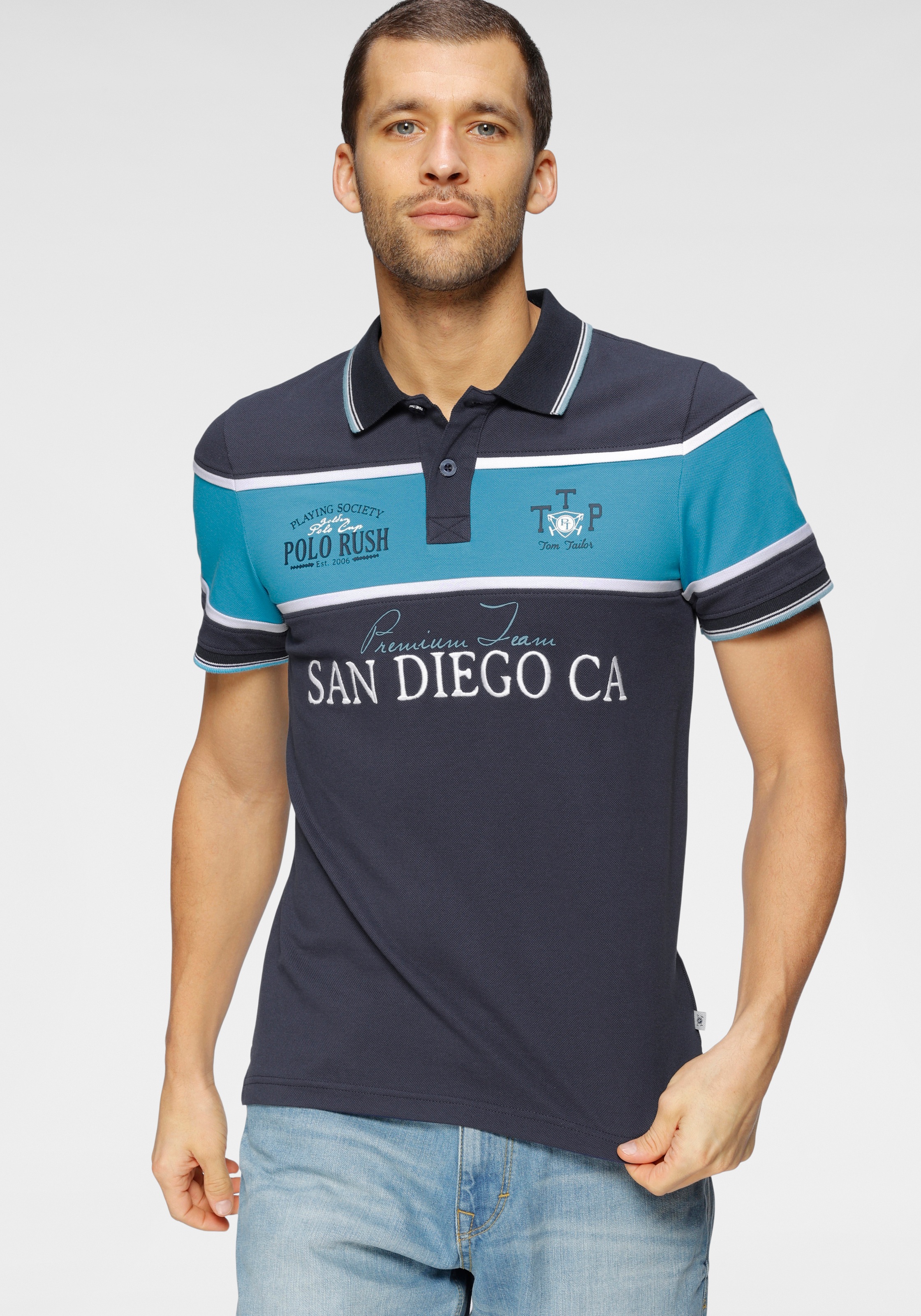 Image of TOM TAILOR Polo Team Poloshirt, mit Streifen bei Ackermann Versand Schweiz