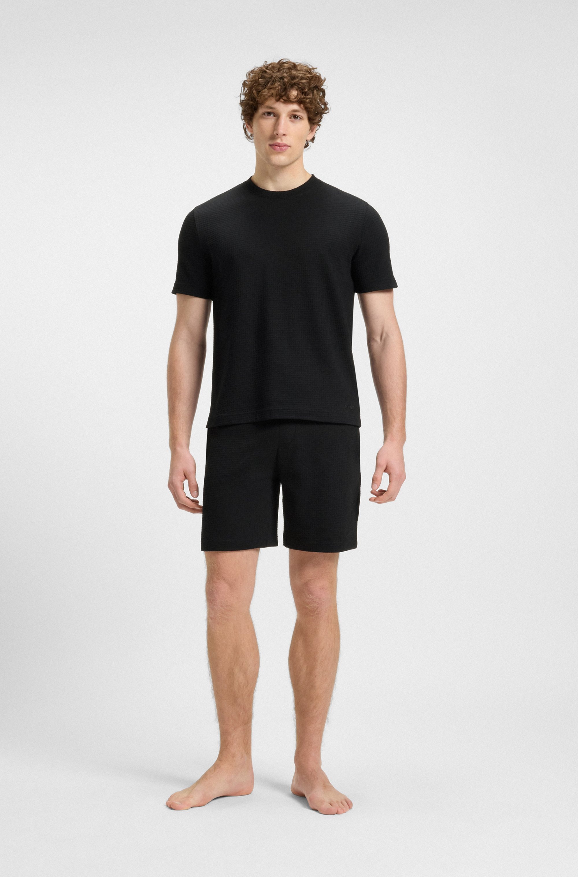 HUGO Underwear T-Shirt »,Austin T-Shirt«, Waffelstruktur und Logo-Stickerei
