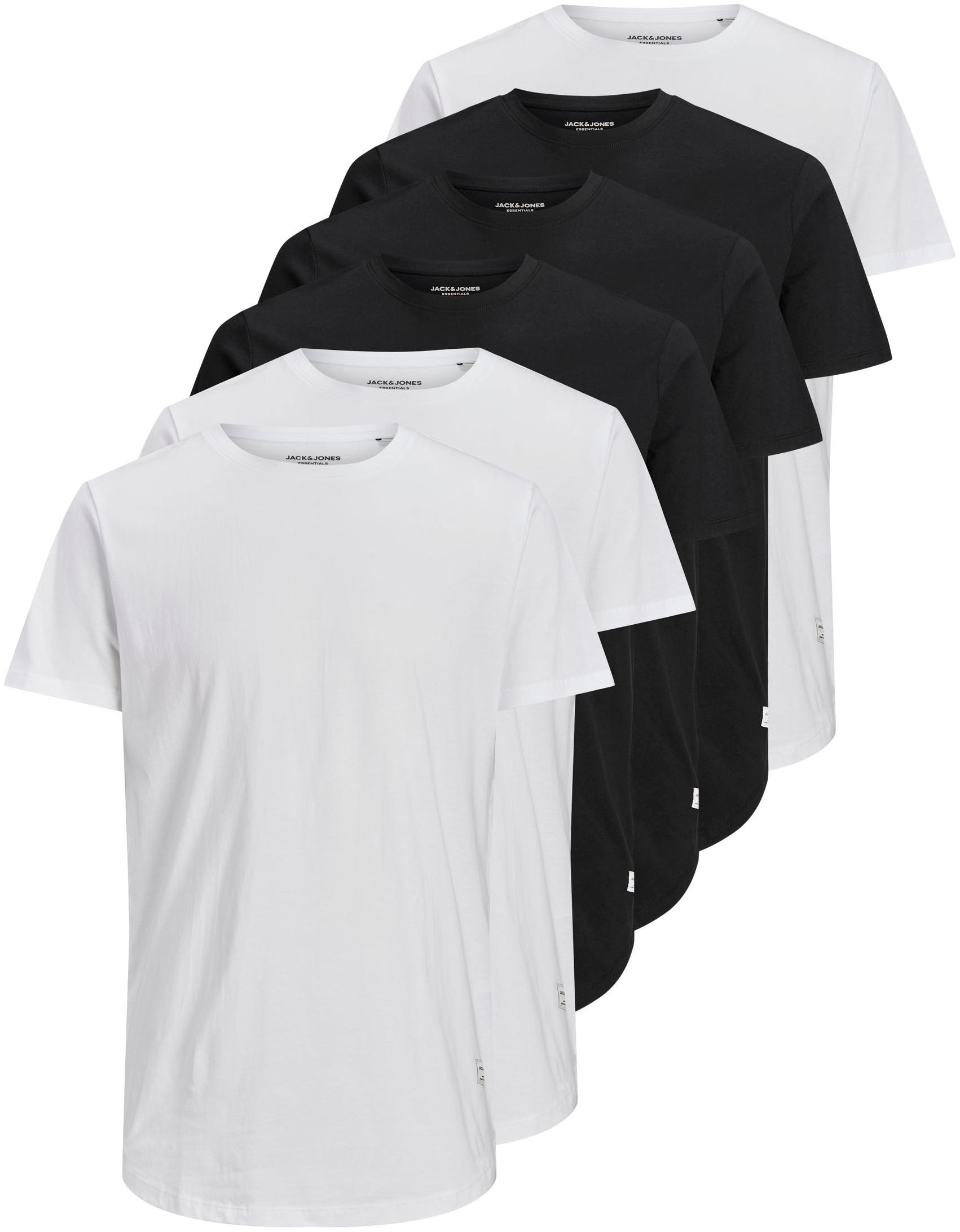 Jack & Jones Rundhalsshirt »JJENOA TEE SS CREW NECK 7PK MP NOOS«, (Packung, 7 tlg.)