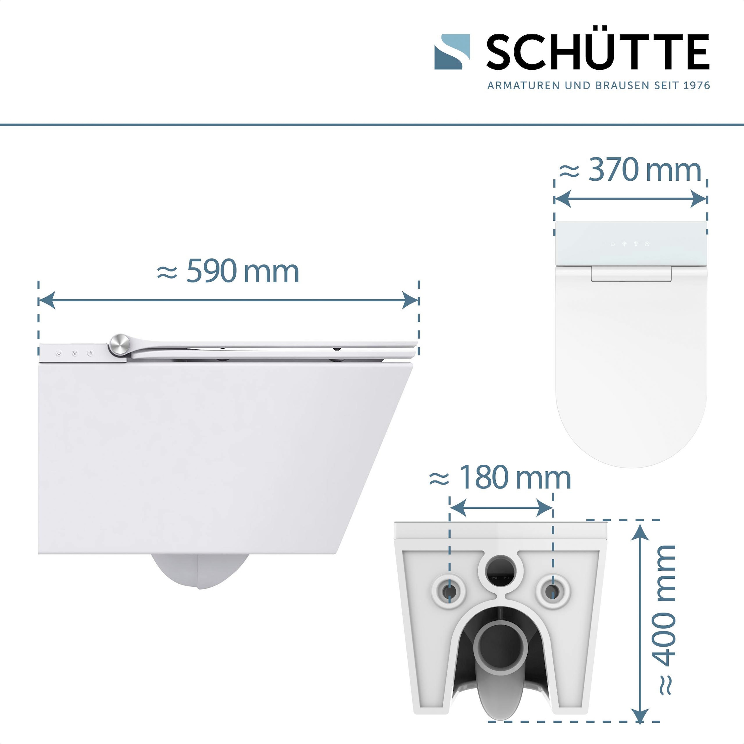 Schütte Dusch-WC »CESARI«, spülrandlos, Bidet-Funktion, Absenkautomatik, Geruchsabsaugung