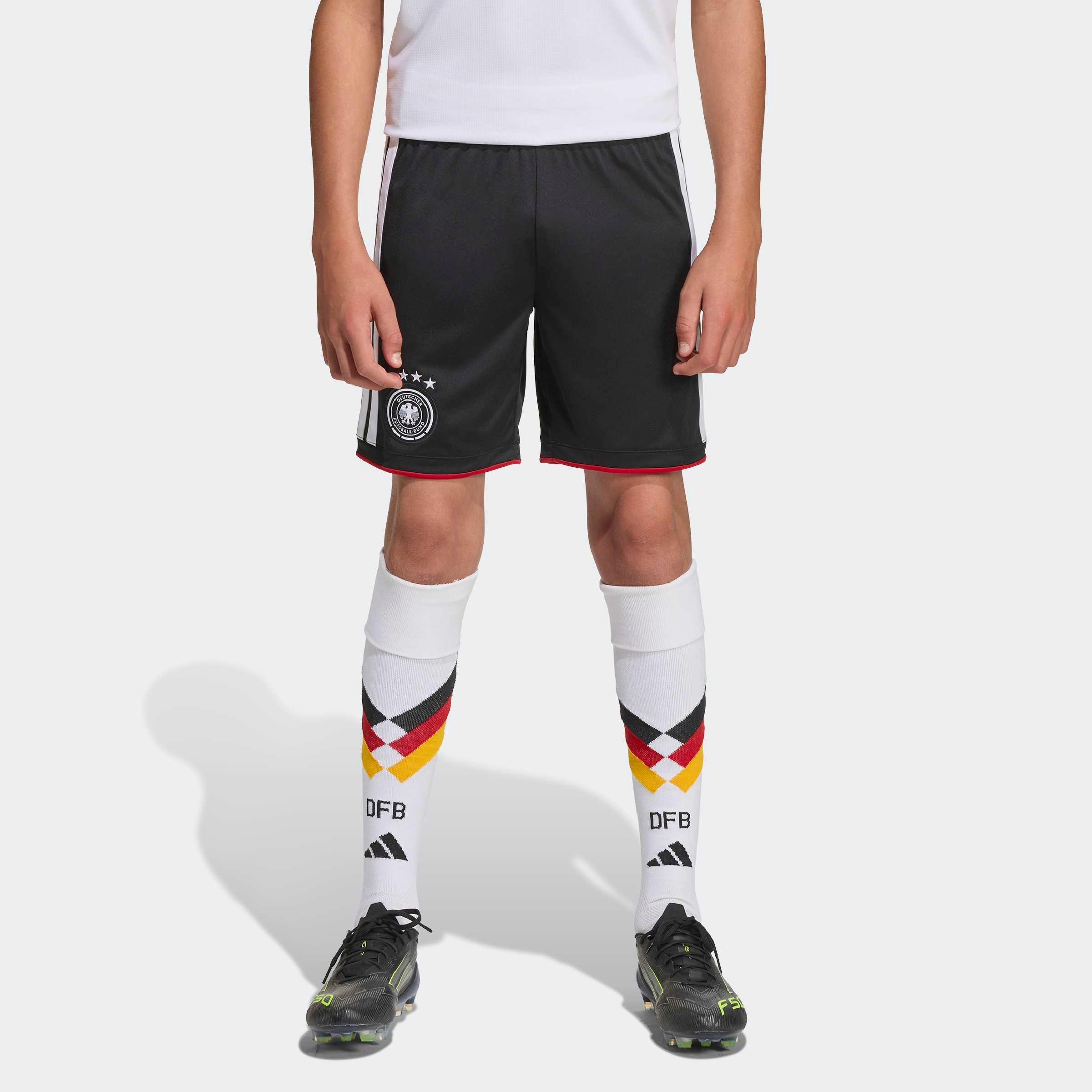 Image of adidas Performance Trainingsshorts "DFB H SHO Y" für Kinder, elastischer Bund mit Kordelzug, aus Polyester