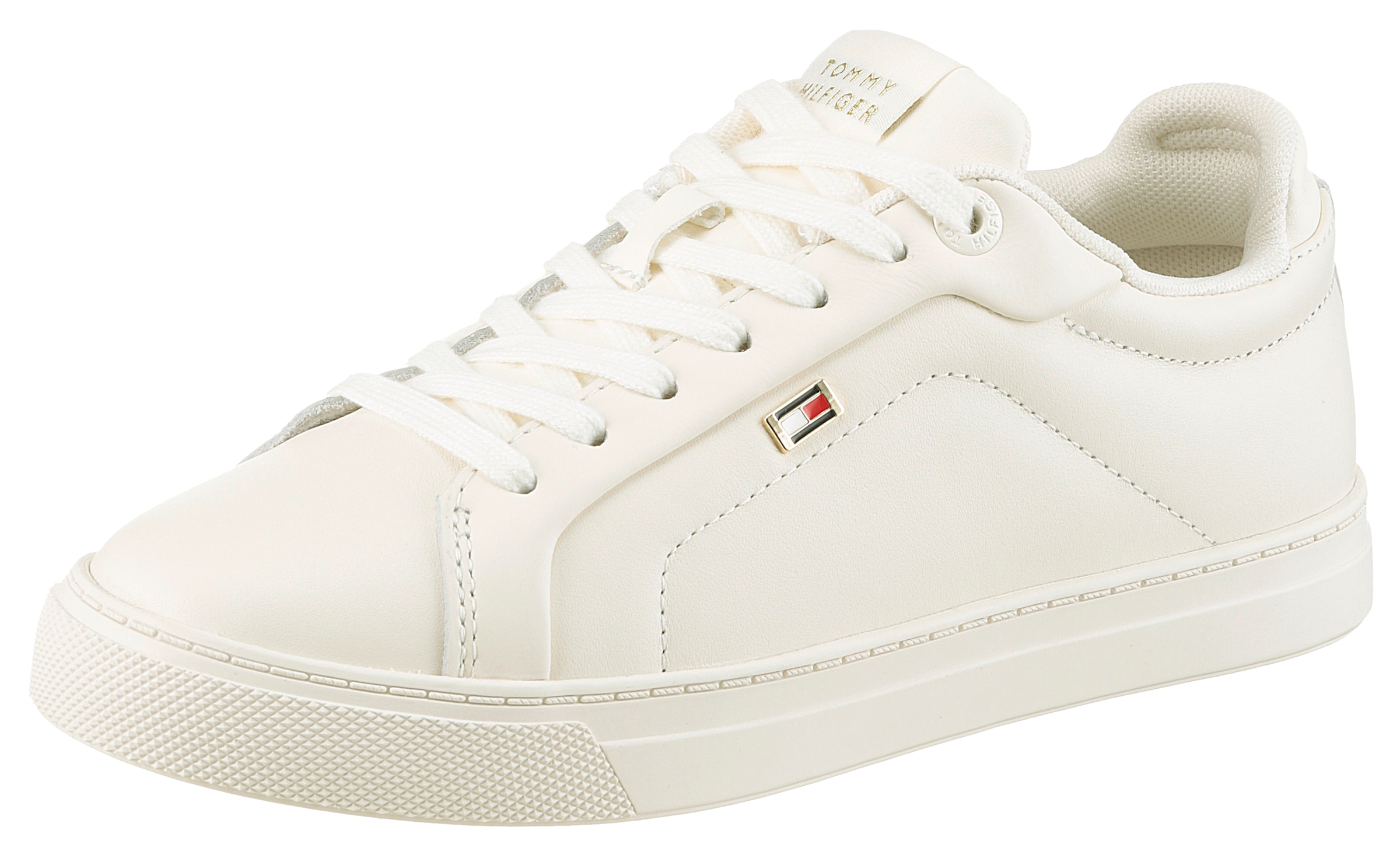 Image of Tommy Hilfiger Plateausneaker "WOMENS ICON COURT SNEAKER FLAG", Freizeitschuh, Schnürschuh, Halbschuh mit gepolstertem Schaftrand