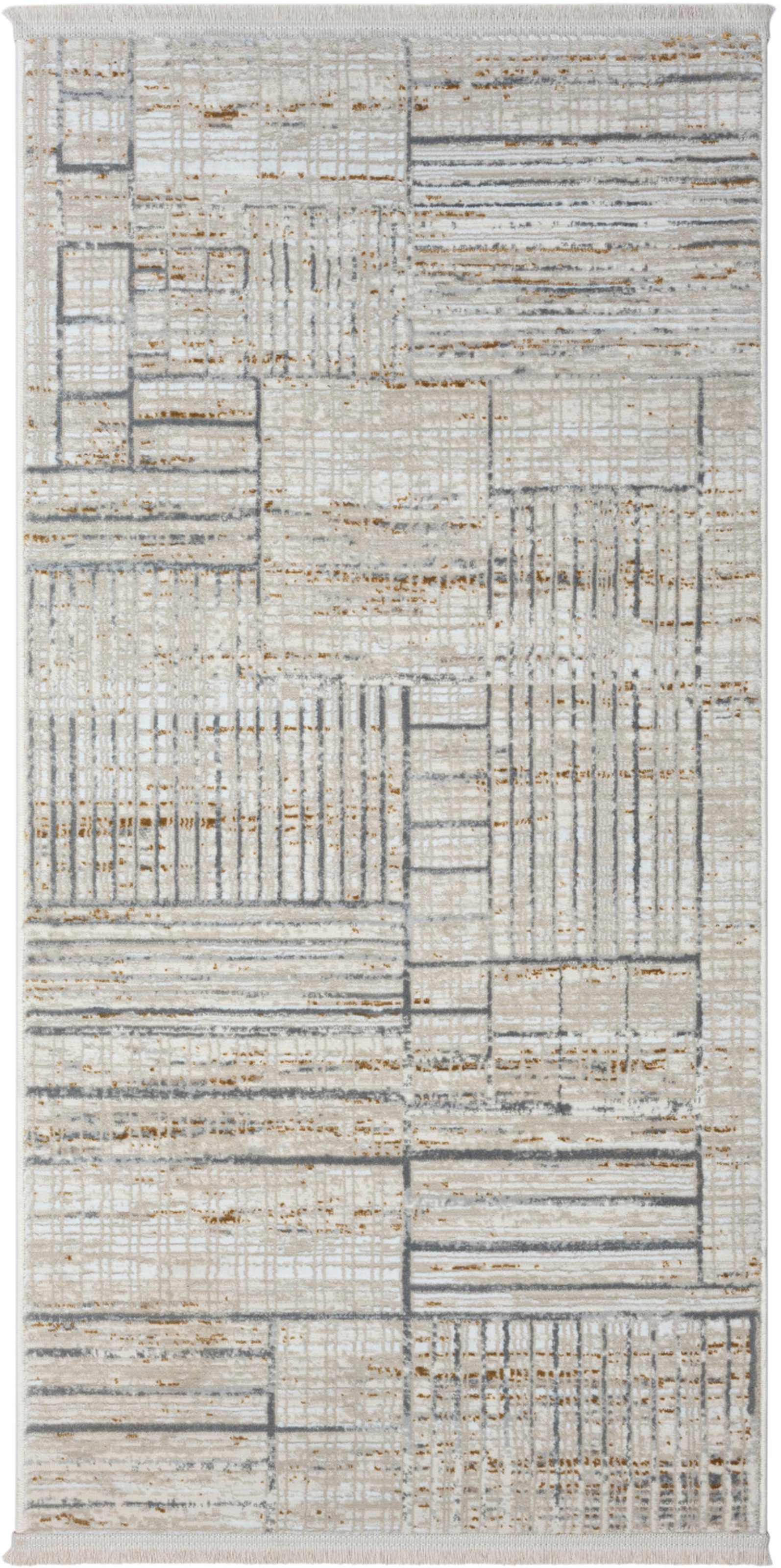 Myflair Möbel & Accessoires Teppich »My Love, LAGERRÄUMUNG!« rechteckig 10 mm Höhe Kurzflor, Retro-Style, besonders weich durch Microfaser, mit Fransen