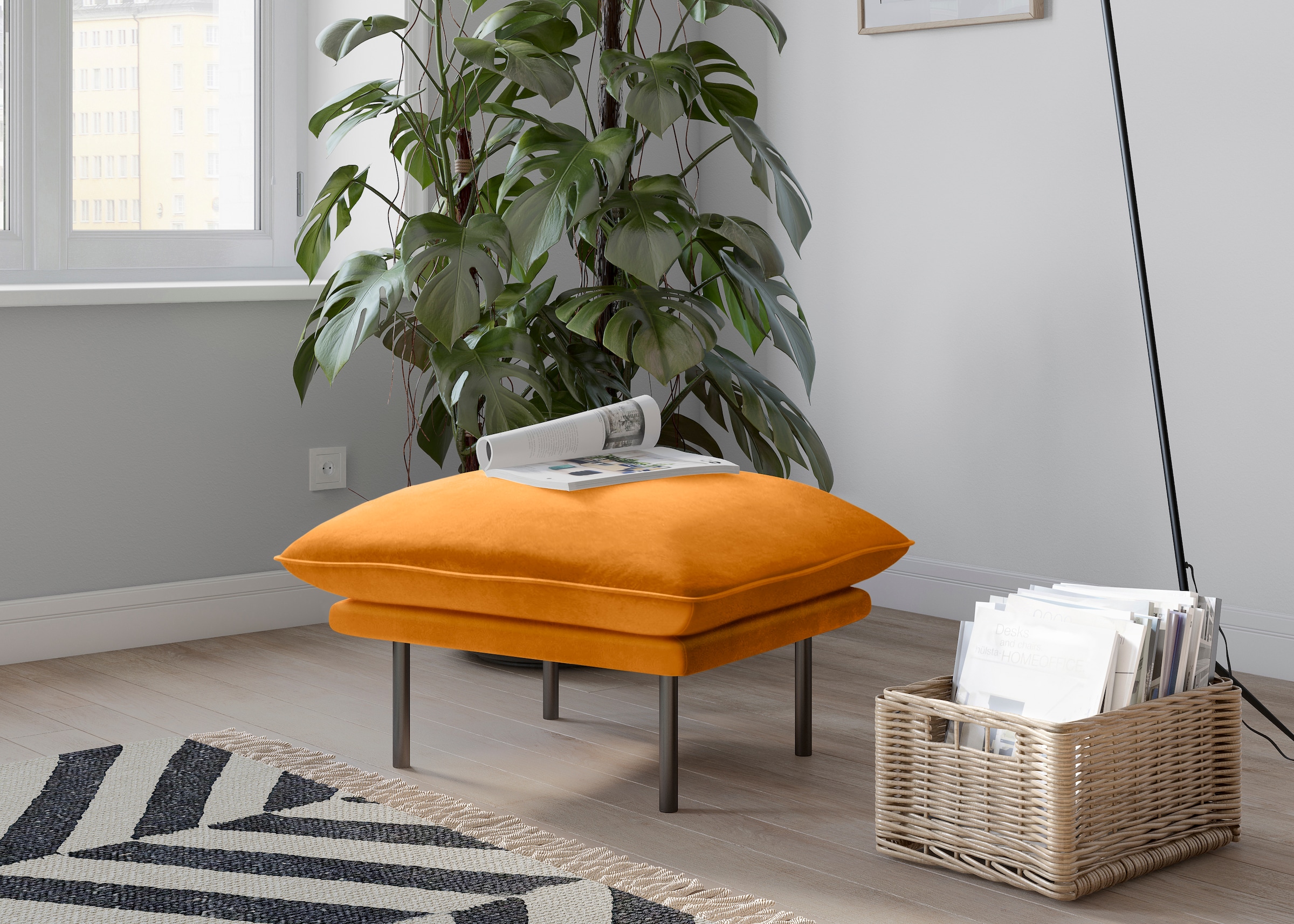 andas Polsterhocker »Stine«, Besonderes Design durch Kissenoptik und Keder, by Morten Georgsen