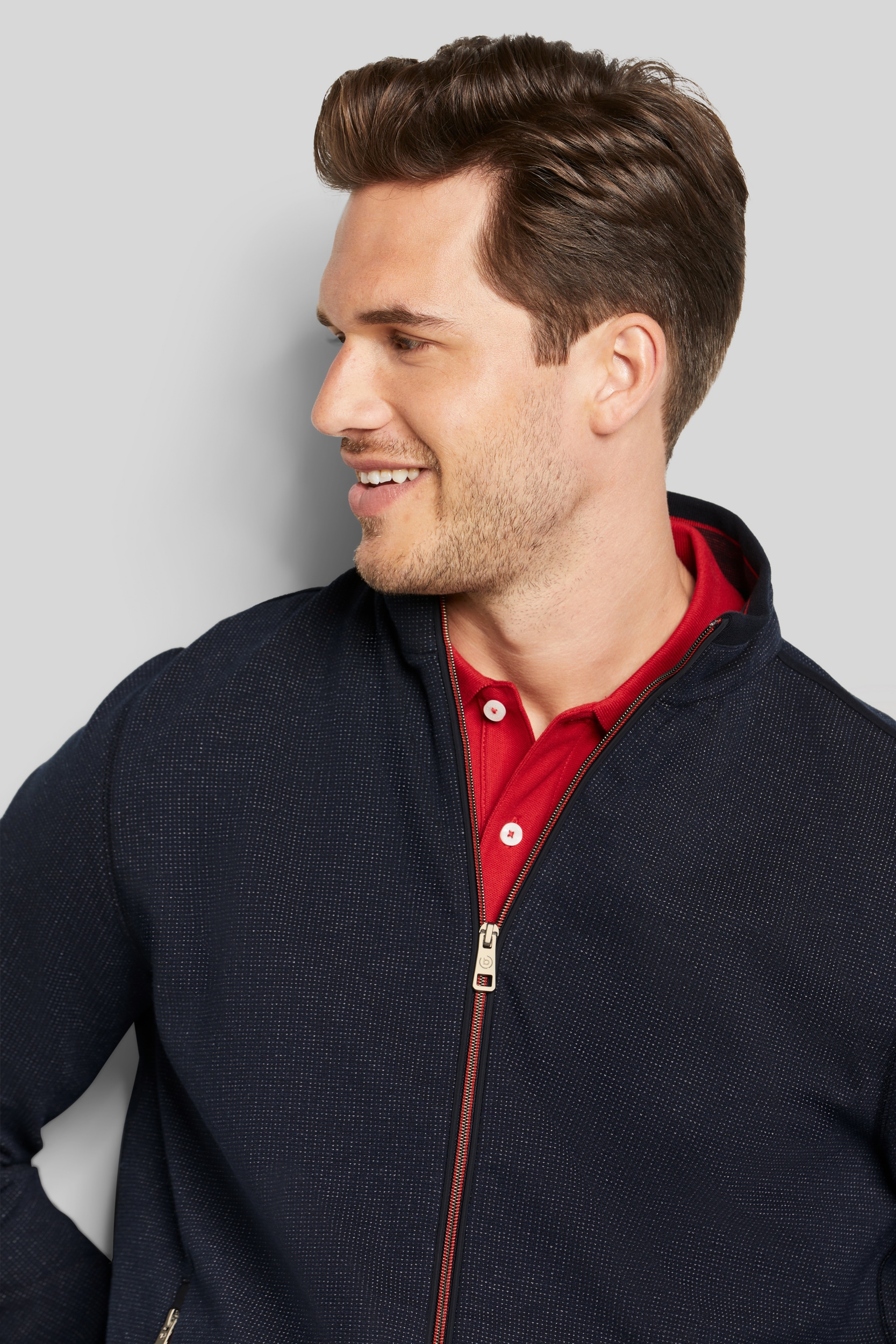 bugatti Sweatjacke, mit Stehkragen