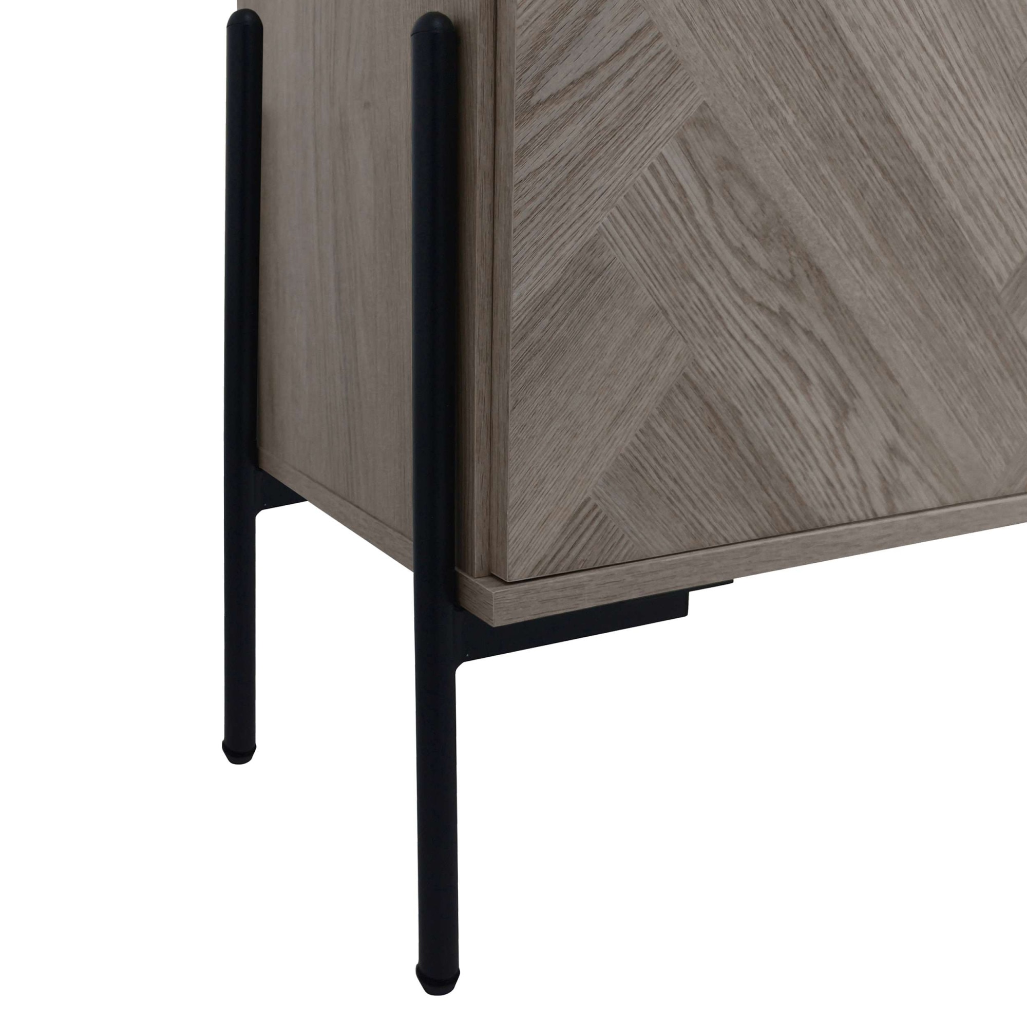 Leonique Sideboard »Eadwine« Kommode, Push-to-open, Türen mit Fischgräten Muster, Breite 130 cm