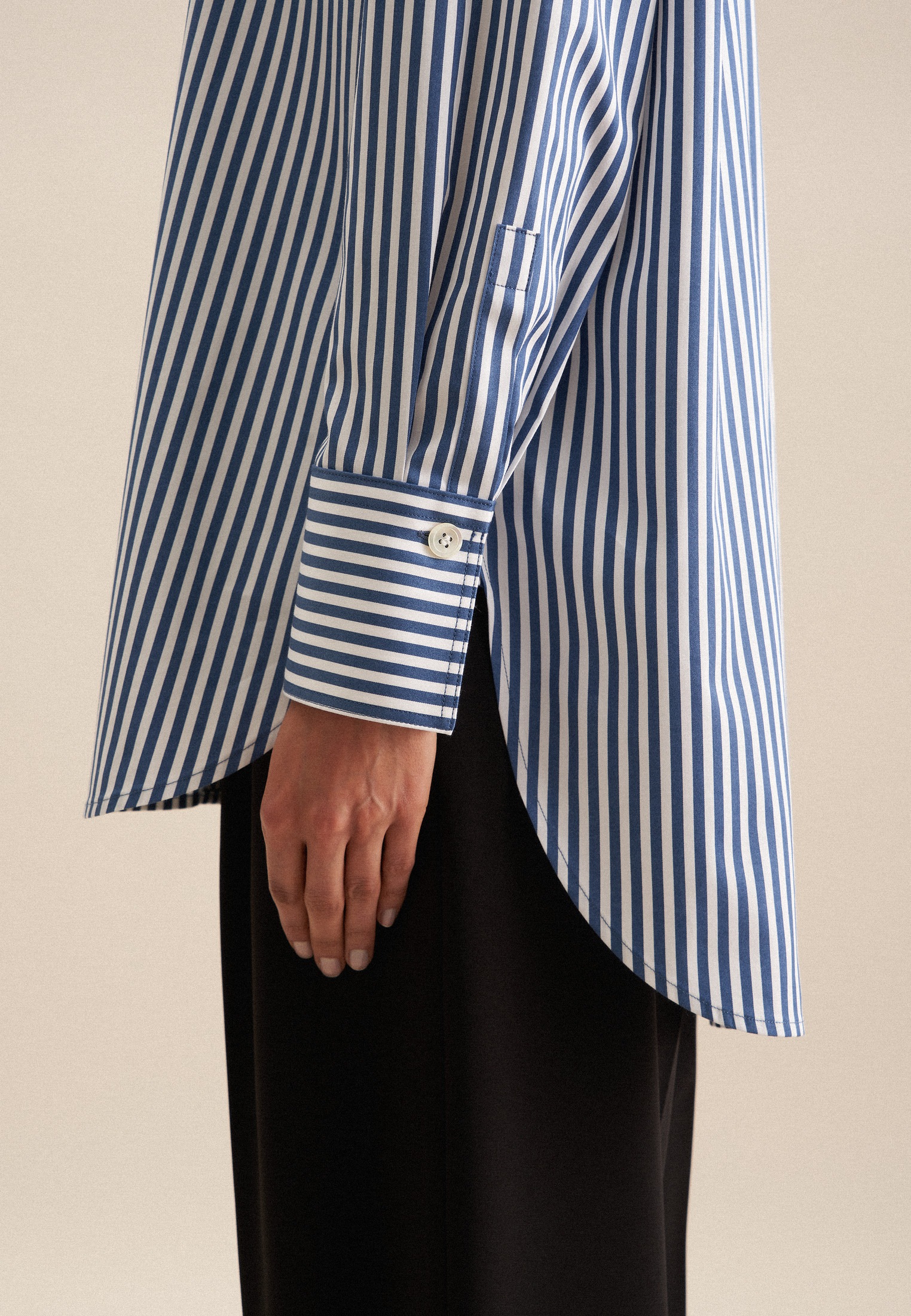 seidensticker Longbluse »Schwarze Rose« Langarm Kragen Streifen