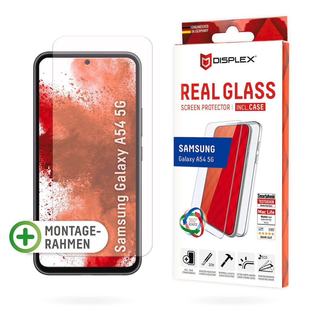 Displex Displayschutzglas »Real Glass + Case«, für Smartphone Samsung Galaxy A54 (5G)