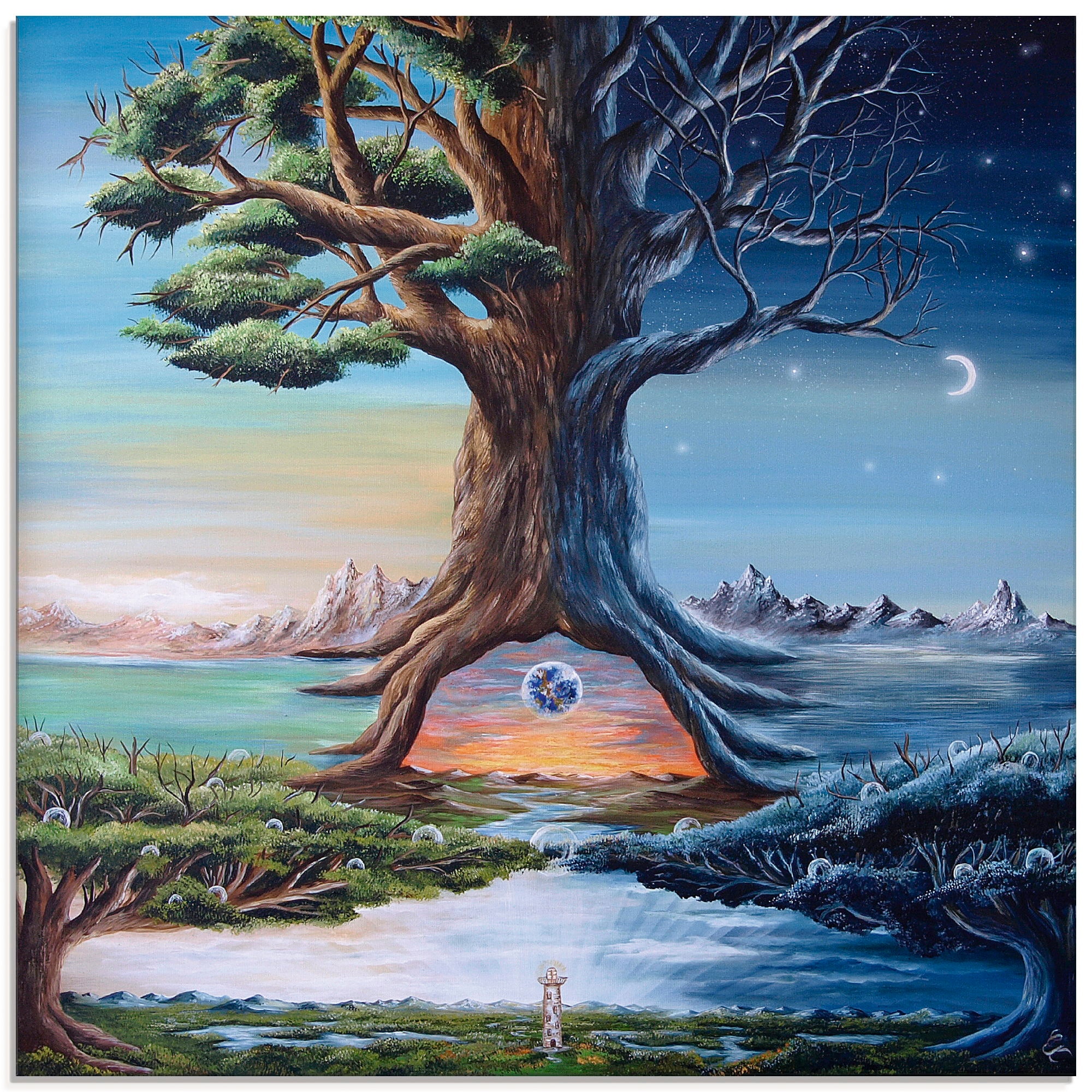 Image of Artland Glasbild "Zwischenwelten" Landschaften 1 Stk. tlg. in verschiedenen Grössen