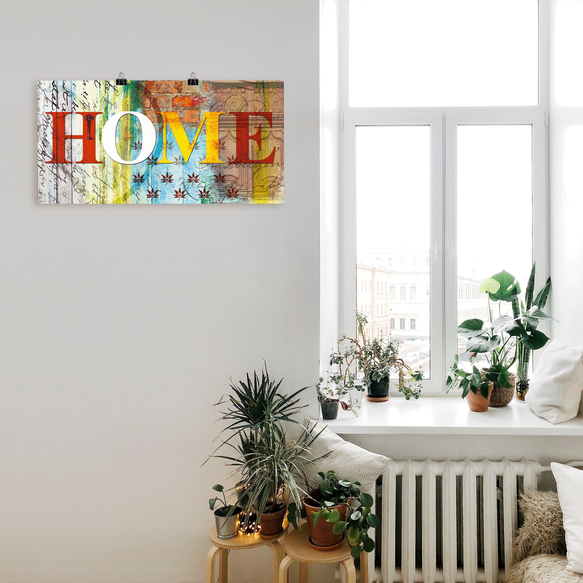 Artland Wandbild »Buntes Zuhause«, Sprüche & Texte, (1 St.), als Leinwandbild, Poster in verschied. Grössen